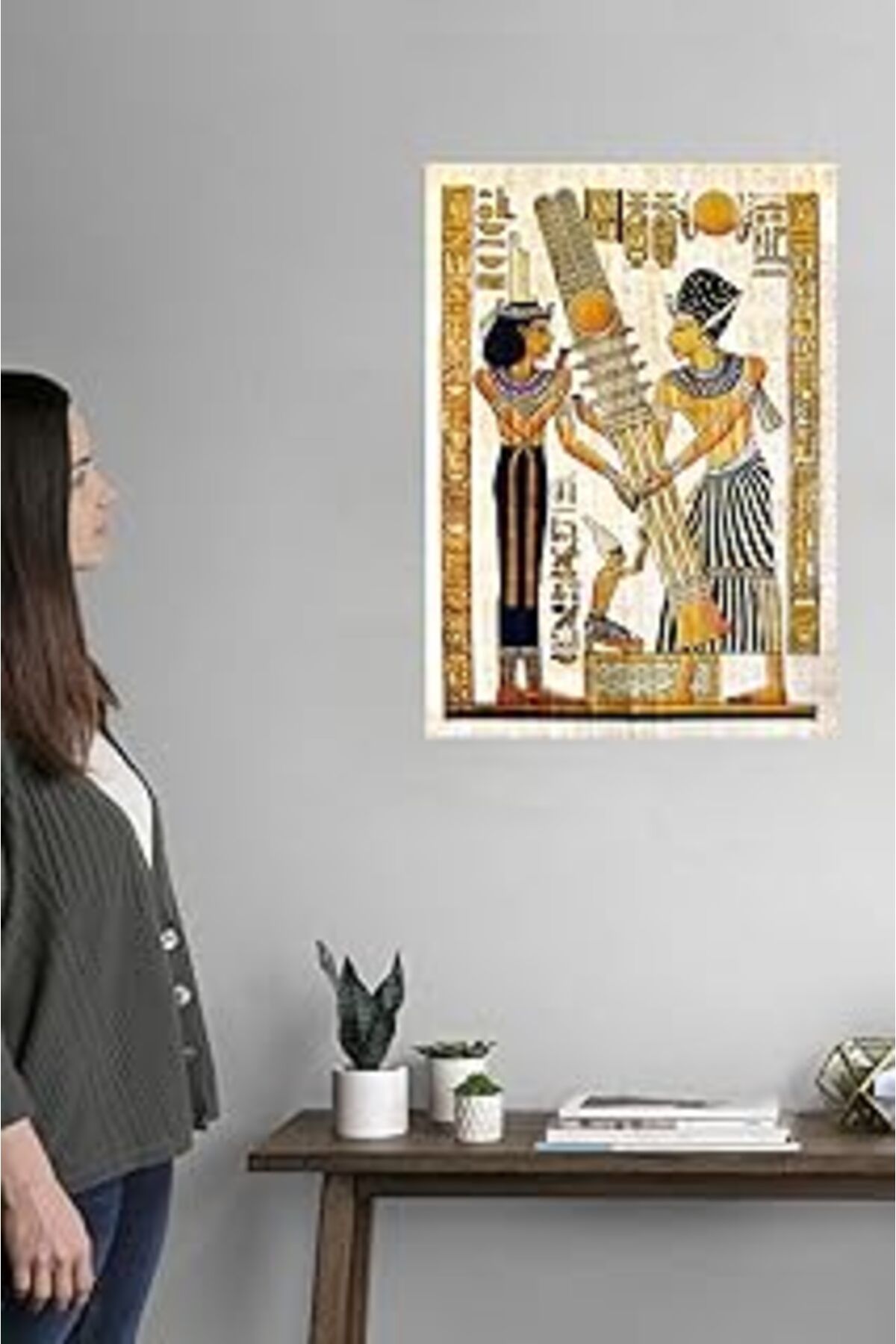 Pazarcan Eski Antik Mısır Kanvas Tablosu. 100X70 No-3877