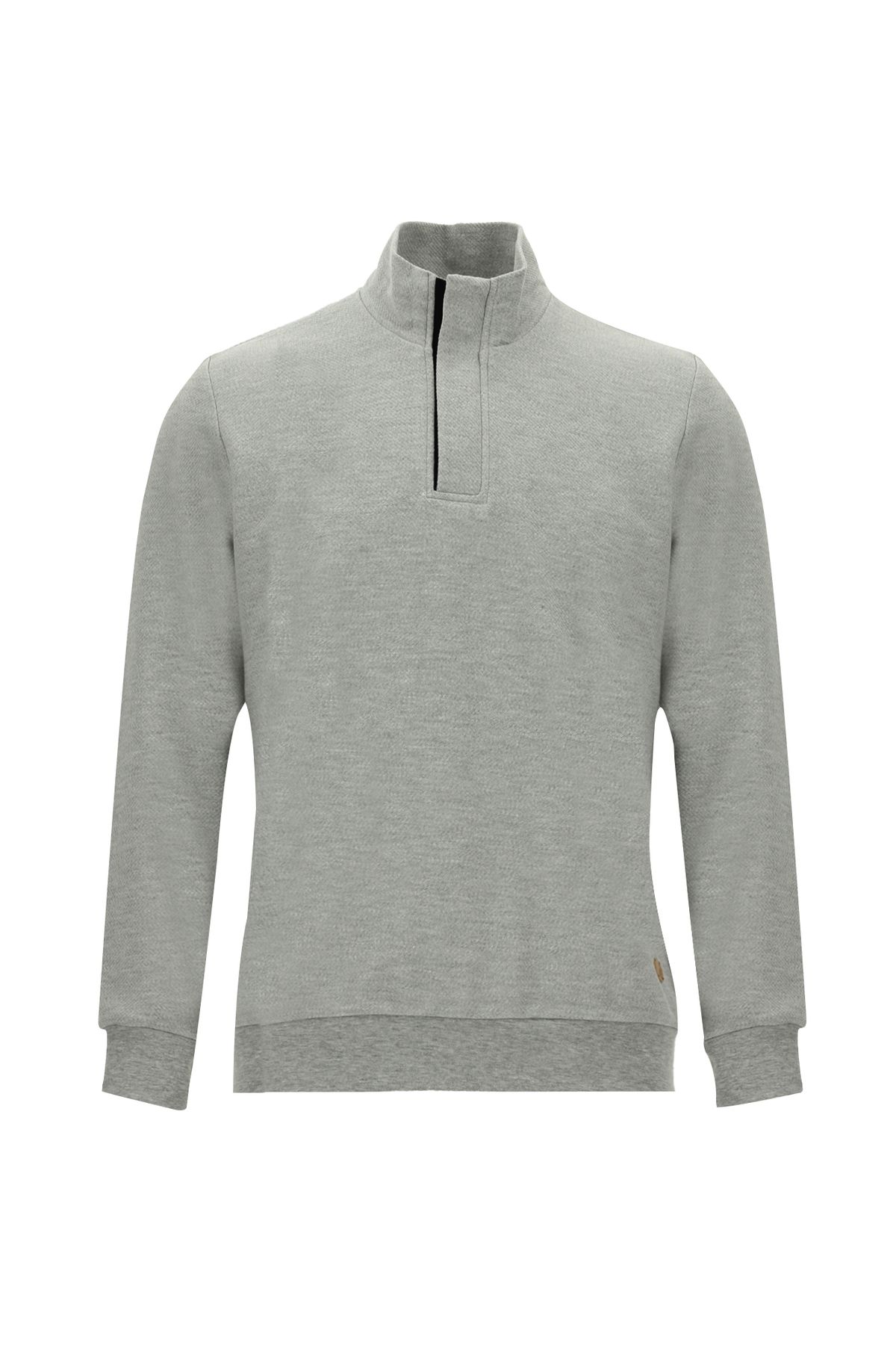 Kiğılı Bato Yaka Fermuarlı Pamuklu Sweatshirt