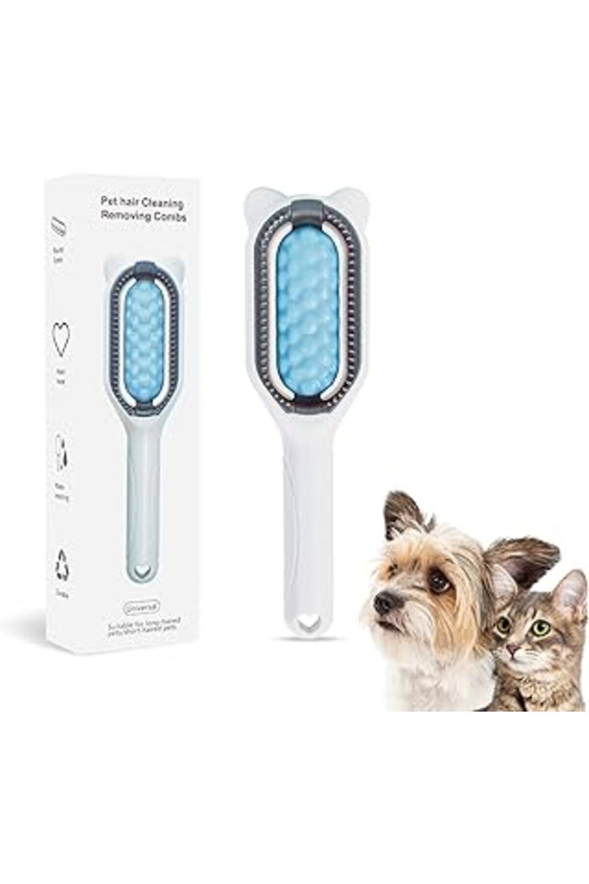 Mu Art Ahşap Leehon Pet Knots Remover, Yeniden Kullanılabilir Ve Köpek Saç Çıkarıcı, Fırçası 4'ü 1 Arada Evrense