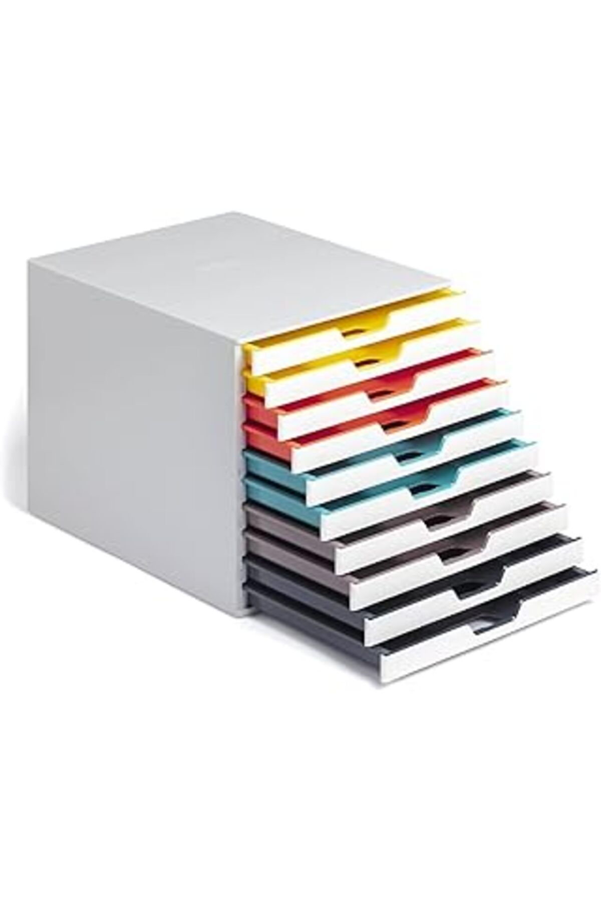 Mu Art Ahşap Durable Varicolor Mix 10 Çekmeceli Kutu Beyaz