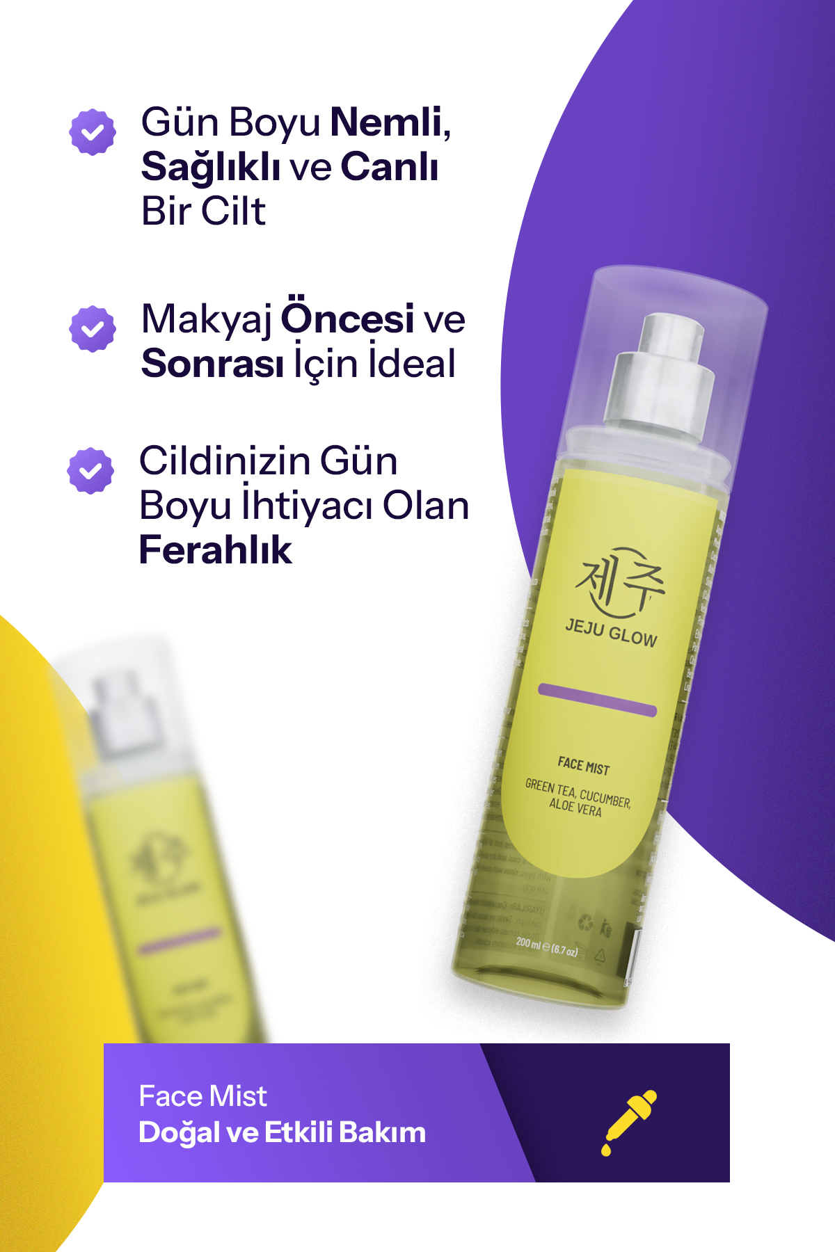 MATCHA & Bitki Özleri Nemlendirici Ve Canlandırıcı Tonik Face Mist — JGFMST — تصویر 3 از 6