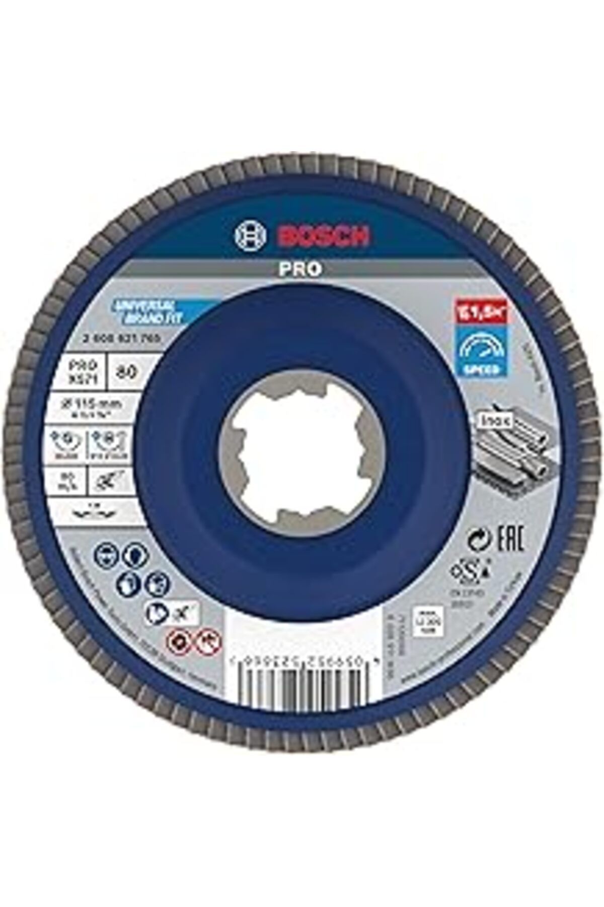 robotrend Bosch Professional 1x Yelpaze Taşlama Diski X571 Best For Metal X-lock (metal Için, Ø 115 Mm, P 80,