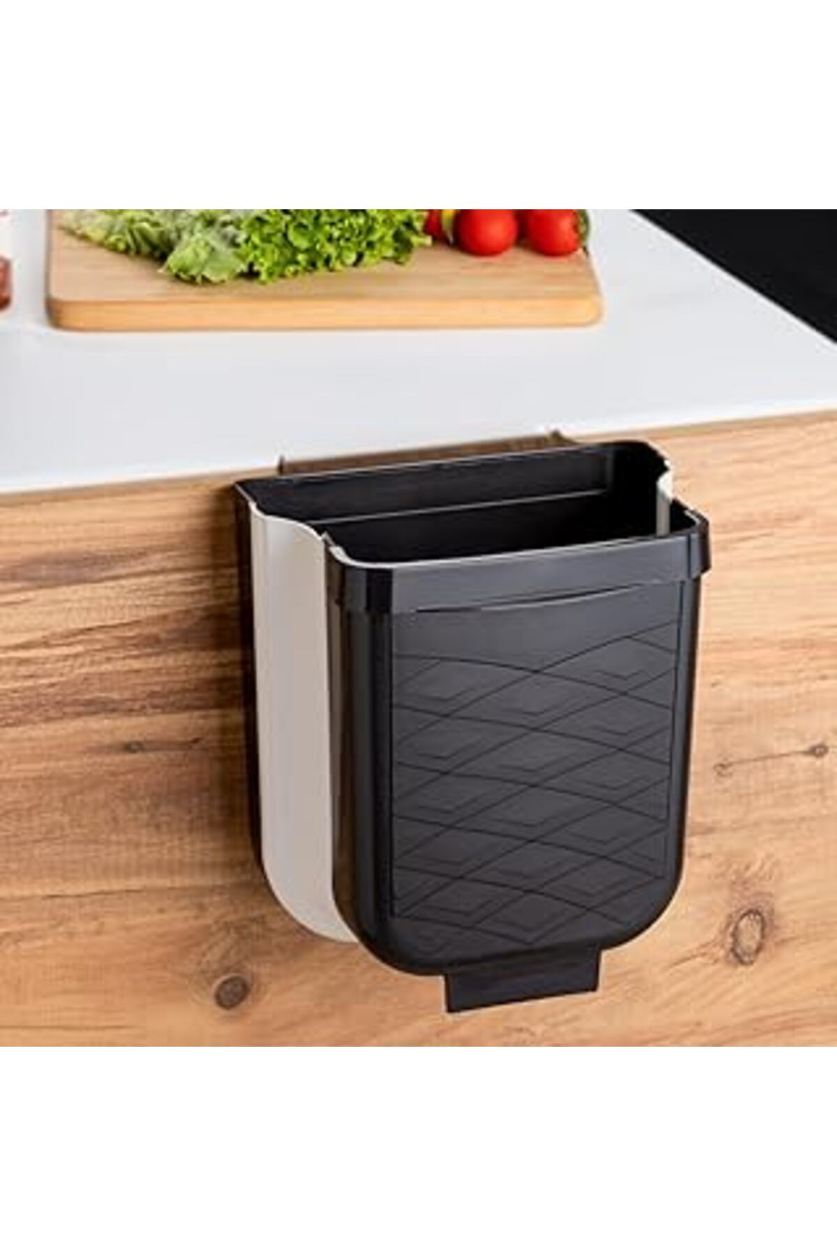 robotrend Porsima L-00869 Katlanabilir Askılı Akordiyon Çöp Kovası - Tezgah Üstü Banyo Mutfak Çöp Kutusu 6 Lt