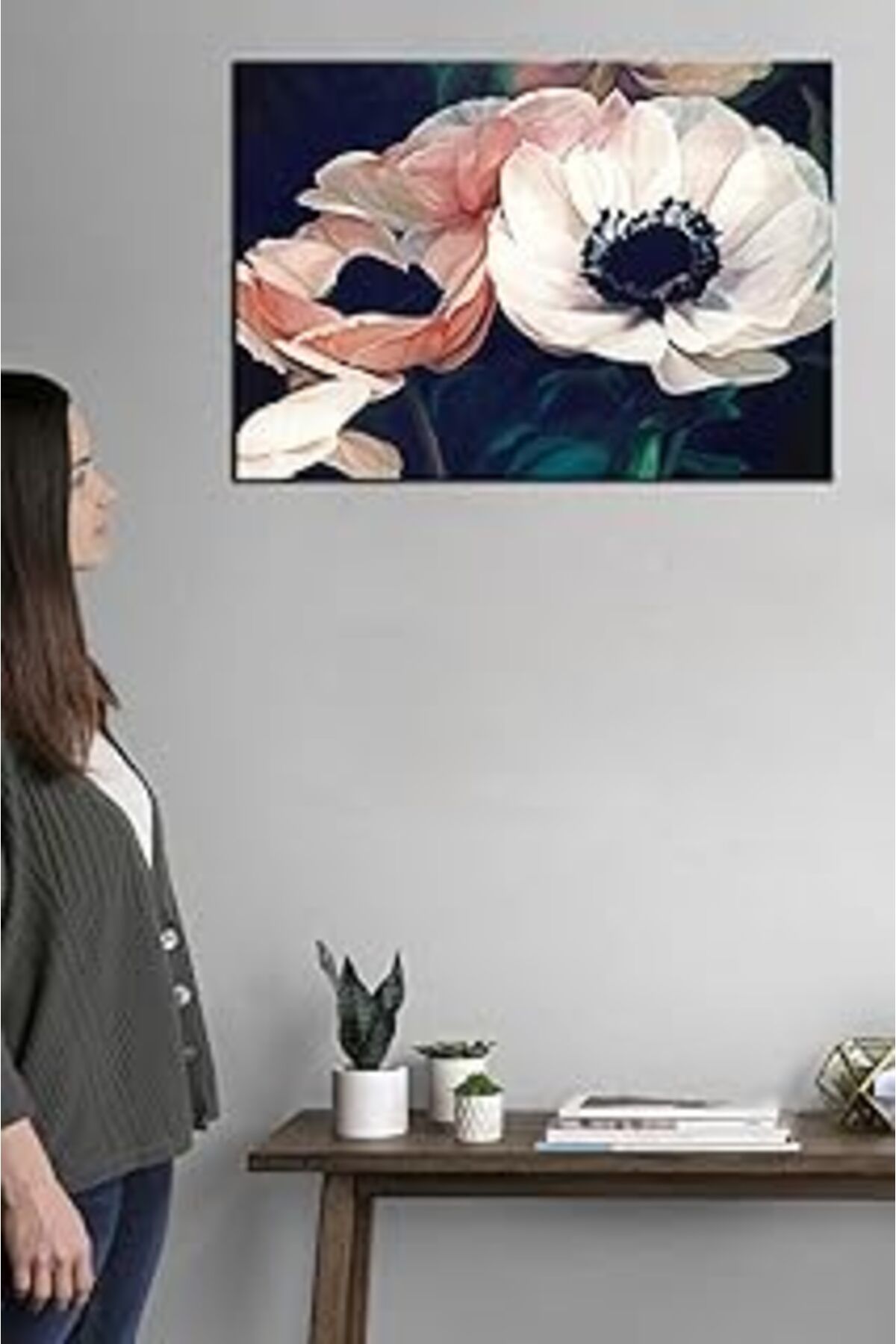 Pazarcan Talya Dekoratif Vintage Gül Kurusu Lale Yatay Kanvas Tablo. Atatürk, Van Gogh, Manzara, Besmele Büy