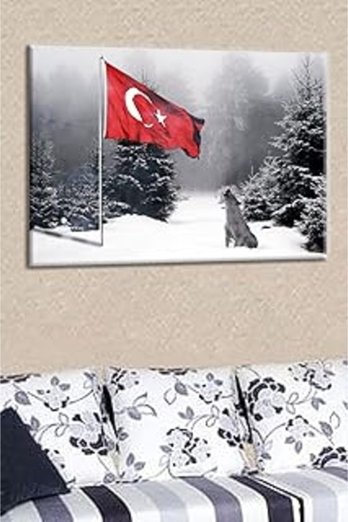 NETWORK ART Bozkurt Türk Bayrağı Turan Ülkücü 50x35 no-1070