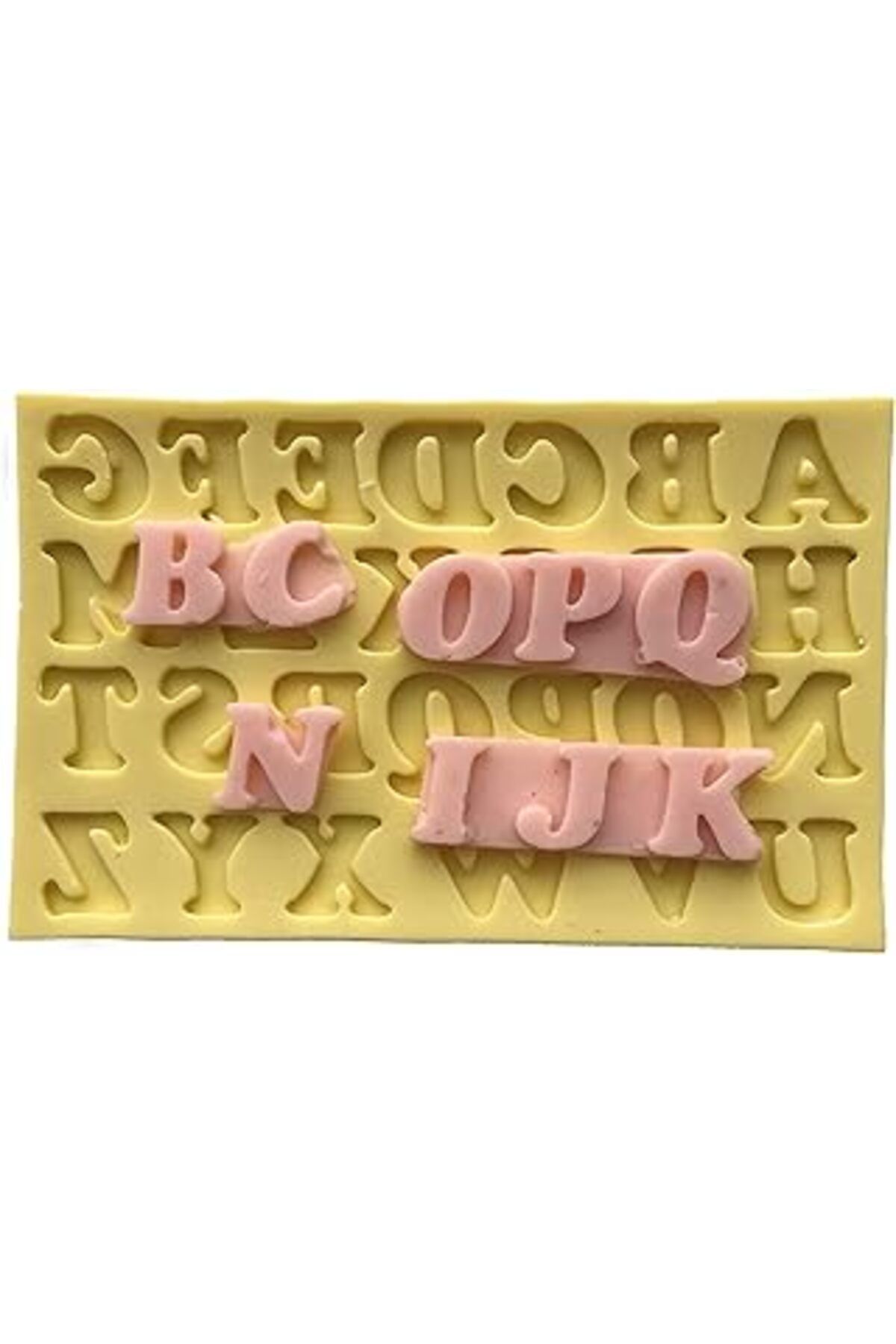 Pazarcan Alfabe Şeklinde Silikon Pasta Ve Seker Hamuru Kalibi 1X1X0,5 Cm