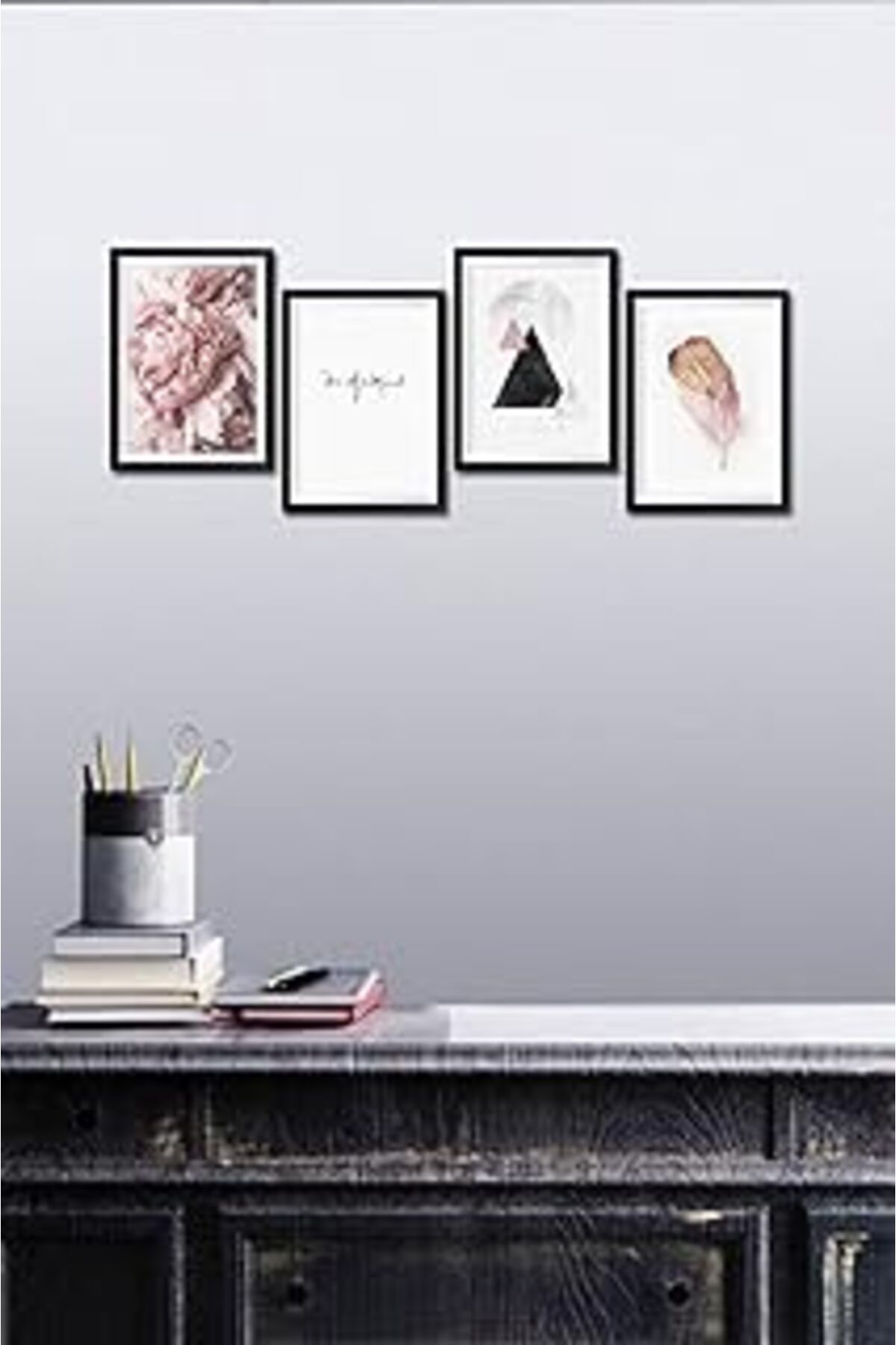 Hepta Collection Dekolia 4 Parça Dekoratif Mdf Tablo Seti Çerçeve Görünümlü Dekoliadkd032