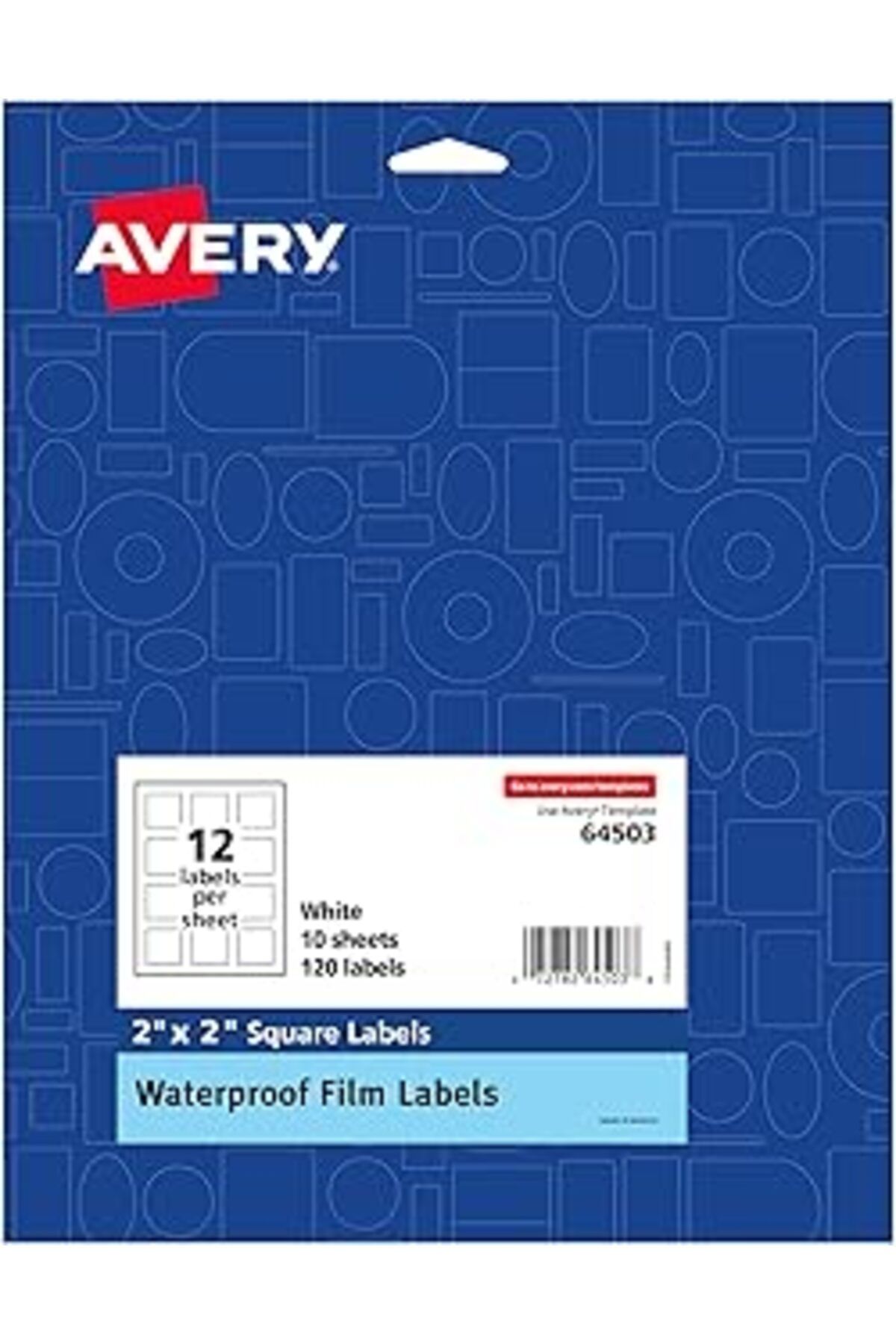 Mu Art Avery Su Geçirmez Yağa Dayanıklı Film Etiketleri - Banyo Ve Güzellik, Kavanozlar, 2" X 2" Kare, Laz