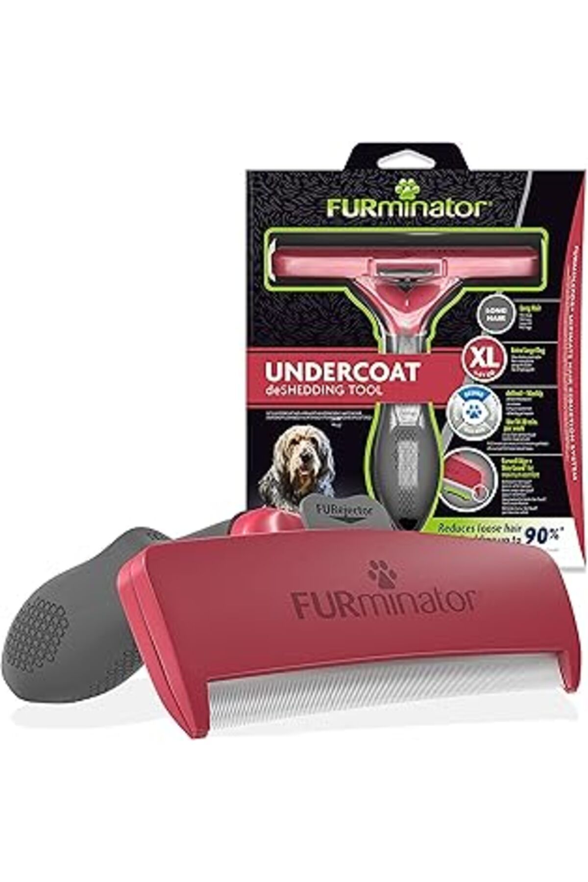 Mu Art Ahşap Furminator Uzun Tüylü Köpekler Için - Xlarge