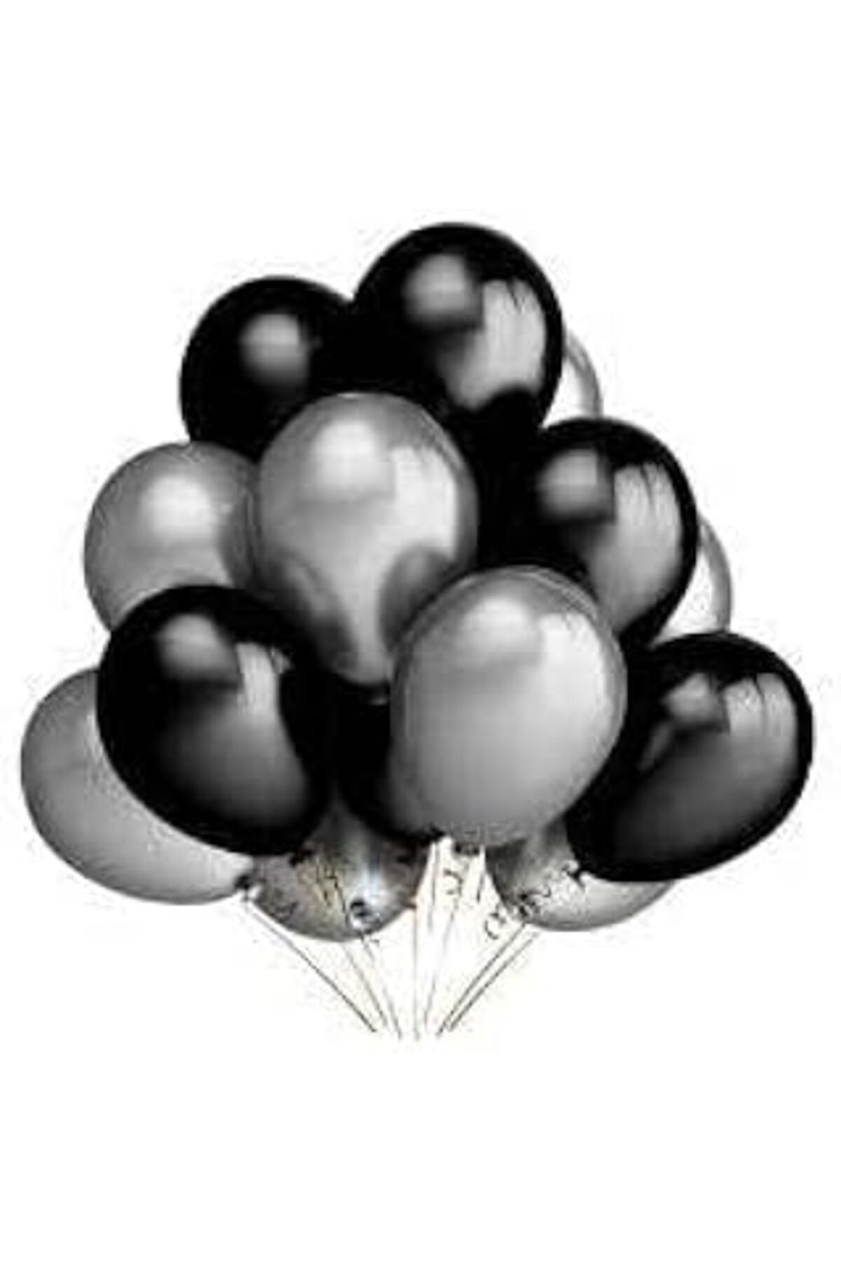 Mu Art Benim Marifetlerim - Gümüş Siyah Metalik Balon 12 Inch 10 Adet