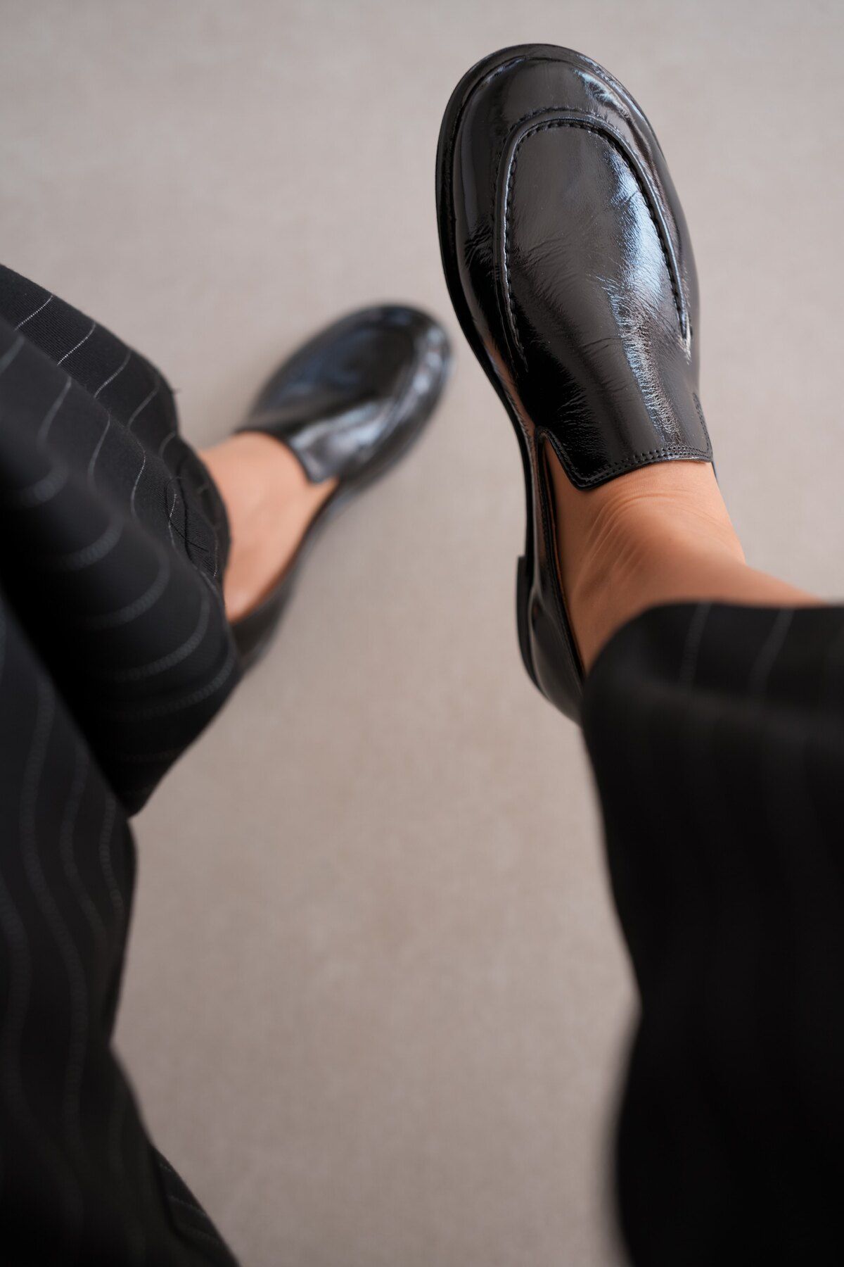 selinshoes-Loafer de damă Cobie din piele naturală - Piele lacuită neagră 8