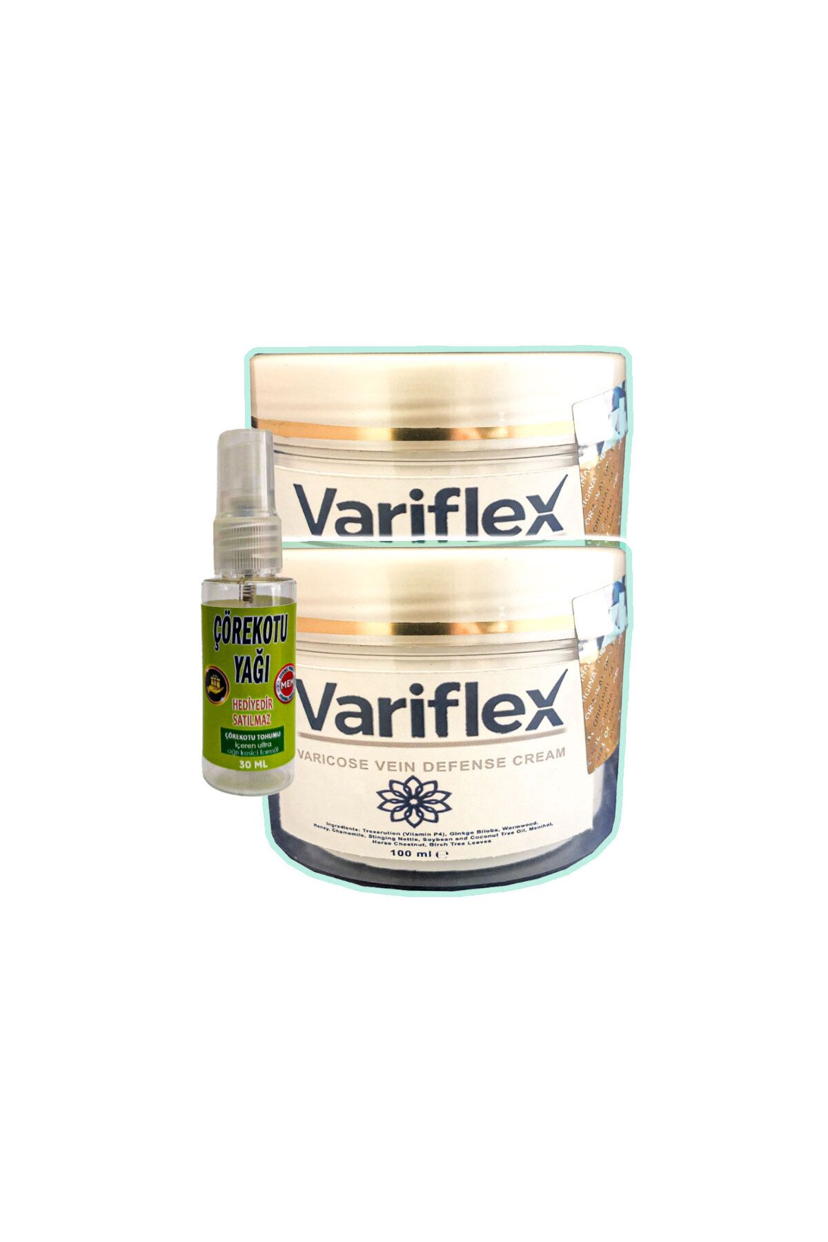 VARİFLEX Varicose Vein Cream 2 Adet 100 ml Bacak Bakım Masaj Kremi +30 ml Çörek Otu Yağ