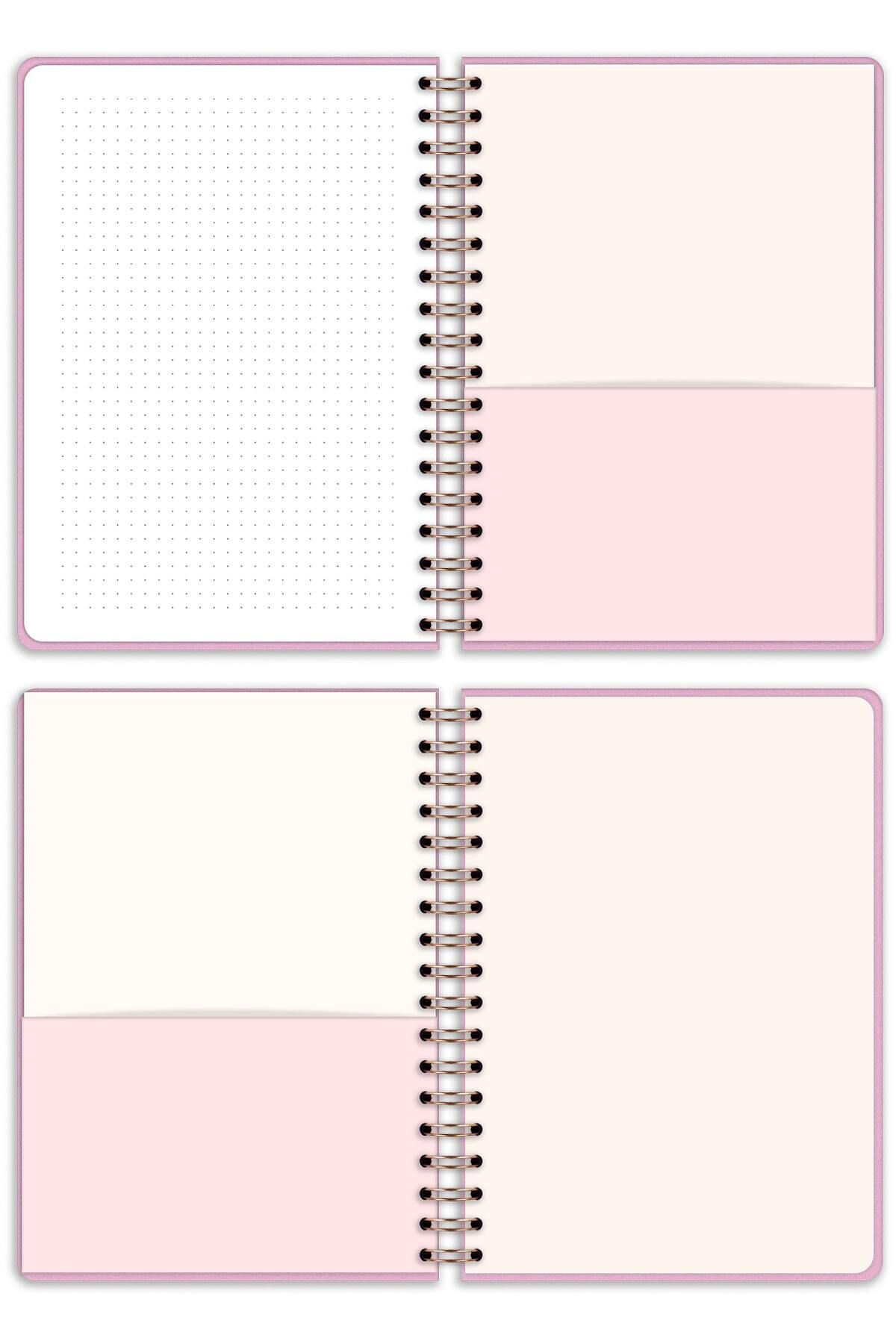 Matt Notebook-A5 15X21 cm Spiral Elastic Dotted Undated Notepad Cherry 7