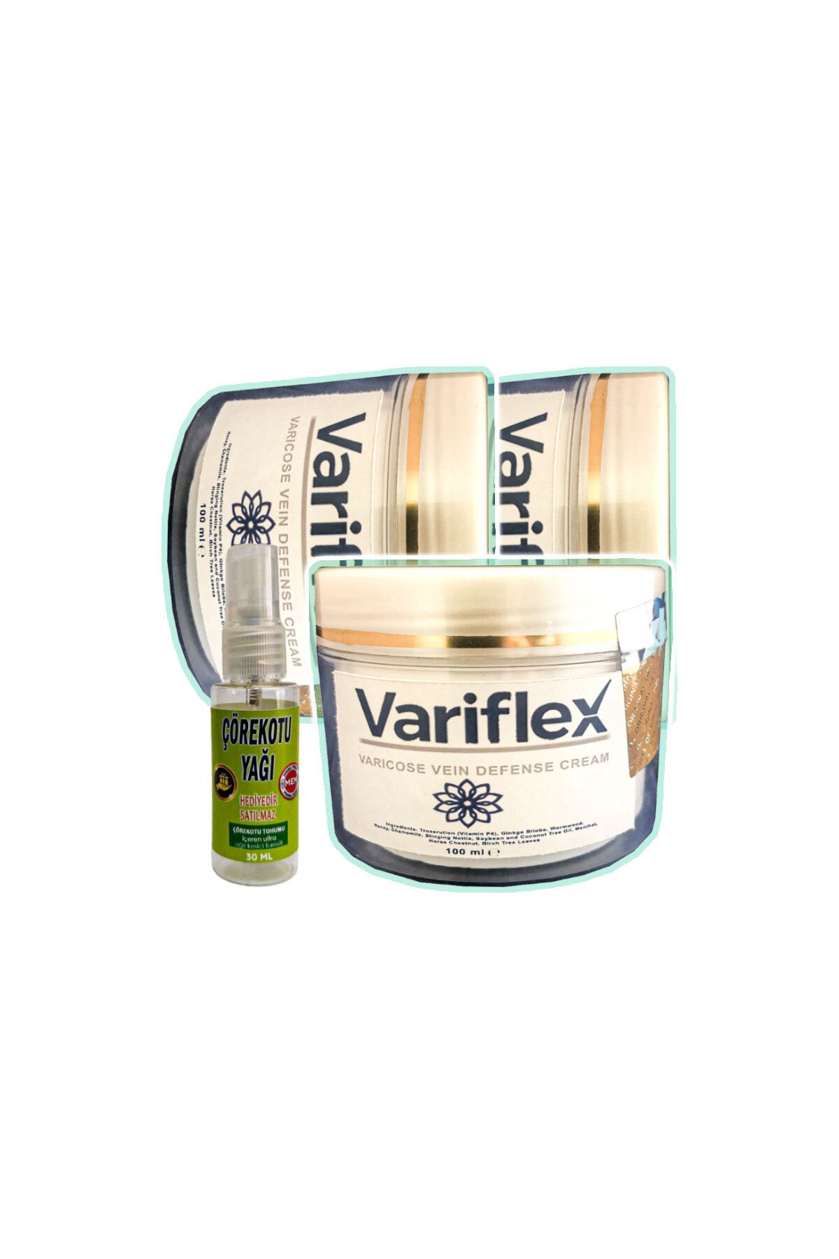 TAMNET Variflex Varicose Vein Defense Cream 3 Adet 100 ml Giderici Krem+30 ml Çörek Otu Yağ