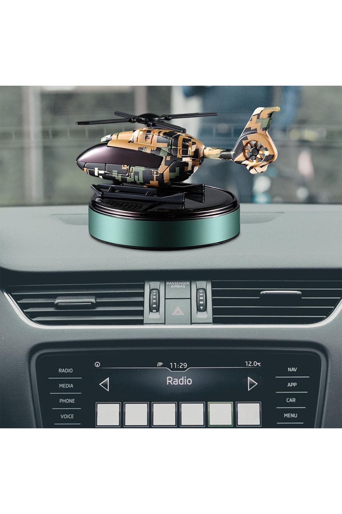 Generic-Solar-Powered Helicopter Car Air Freshener – Rotating Aromatherapy Diffuser with Copper Motor 3