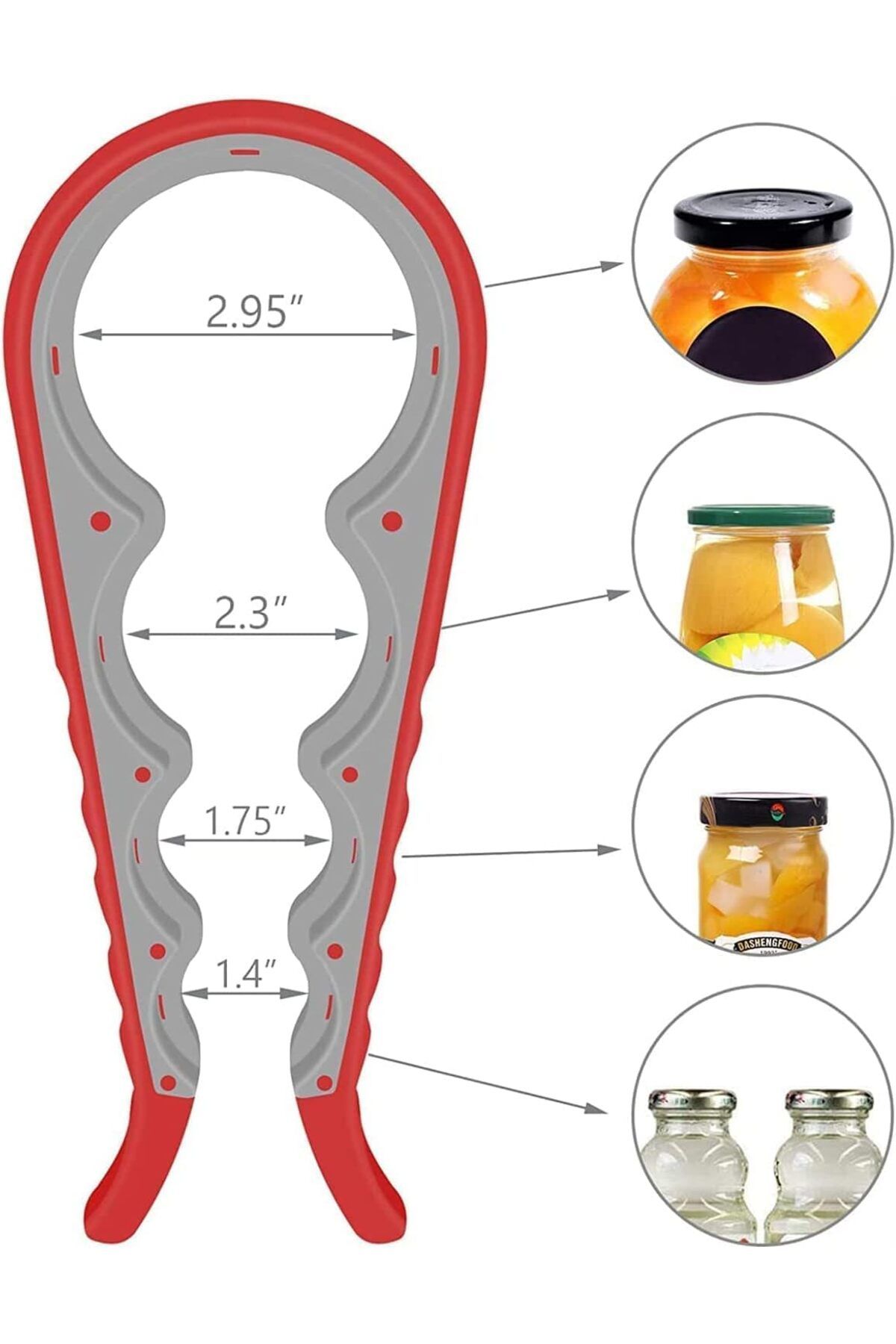 COOYA-2PCS Jar Opener, 4 in 1 Multiple Function Can Opener Bottle Opener, with Silicone Handle 3