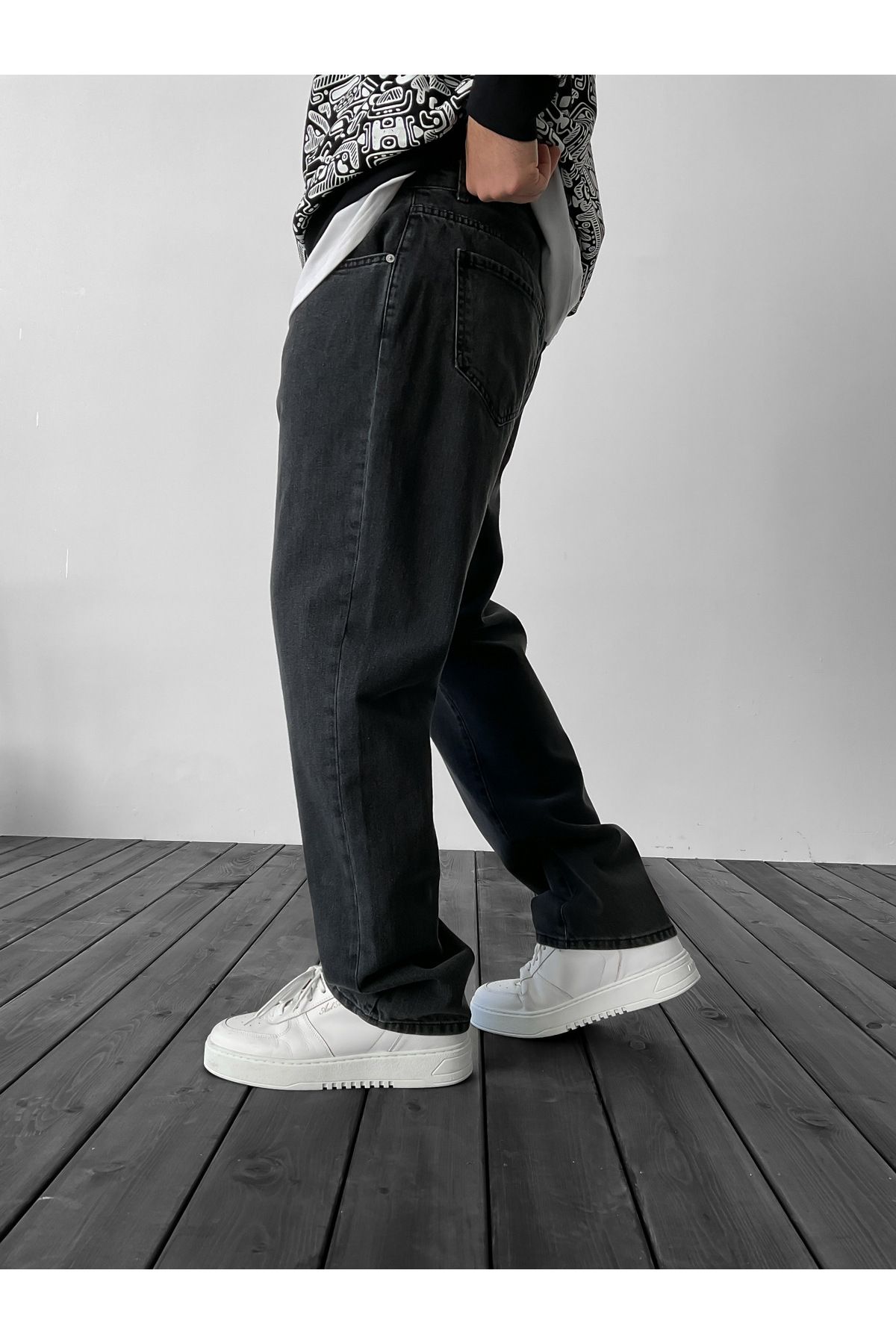 BYBASICMAN-Black Baggy Jean - Ke-204 4