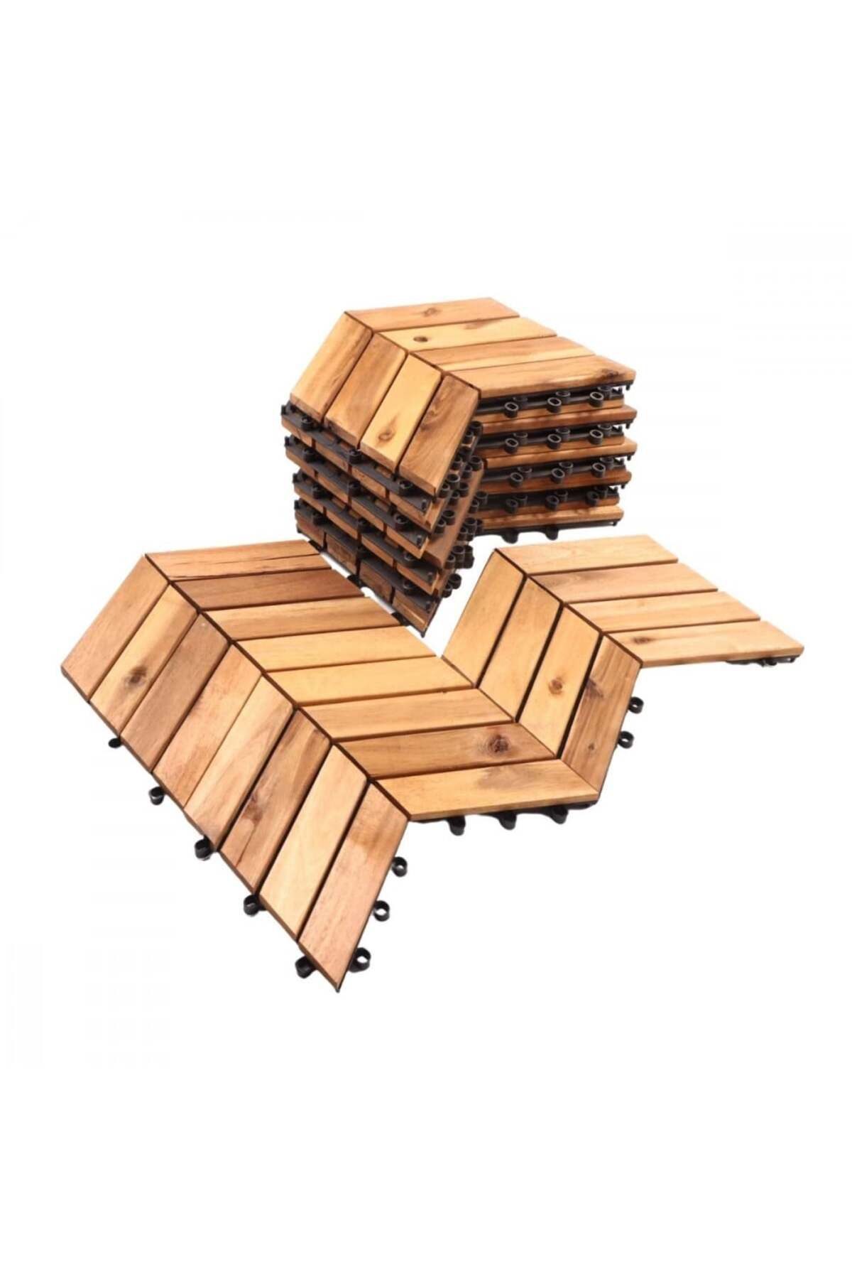 co arma-9 Piece Wood Floor Tile Set for Walkways, Deck and Garden Decoration 1