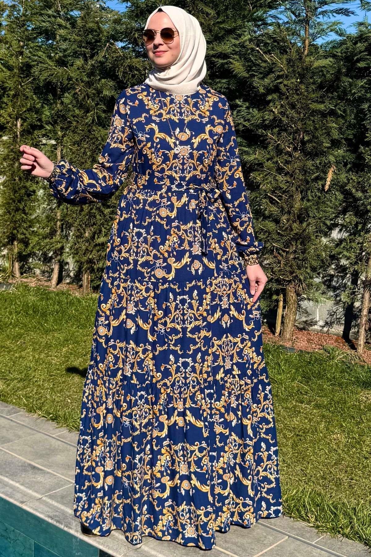 Rabia Şamlı-Navy Blue Hürrem Dress 7