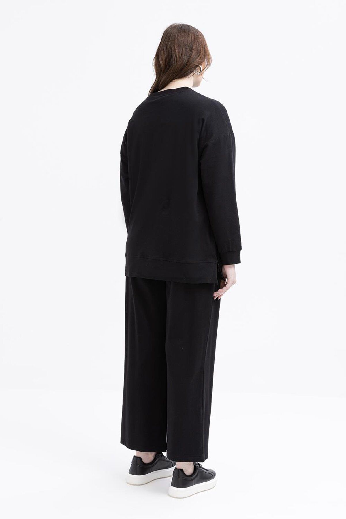 ALLDAY-Black-Large Pocket Side Zipper Lycra Large Size Tracksuit Set 3