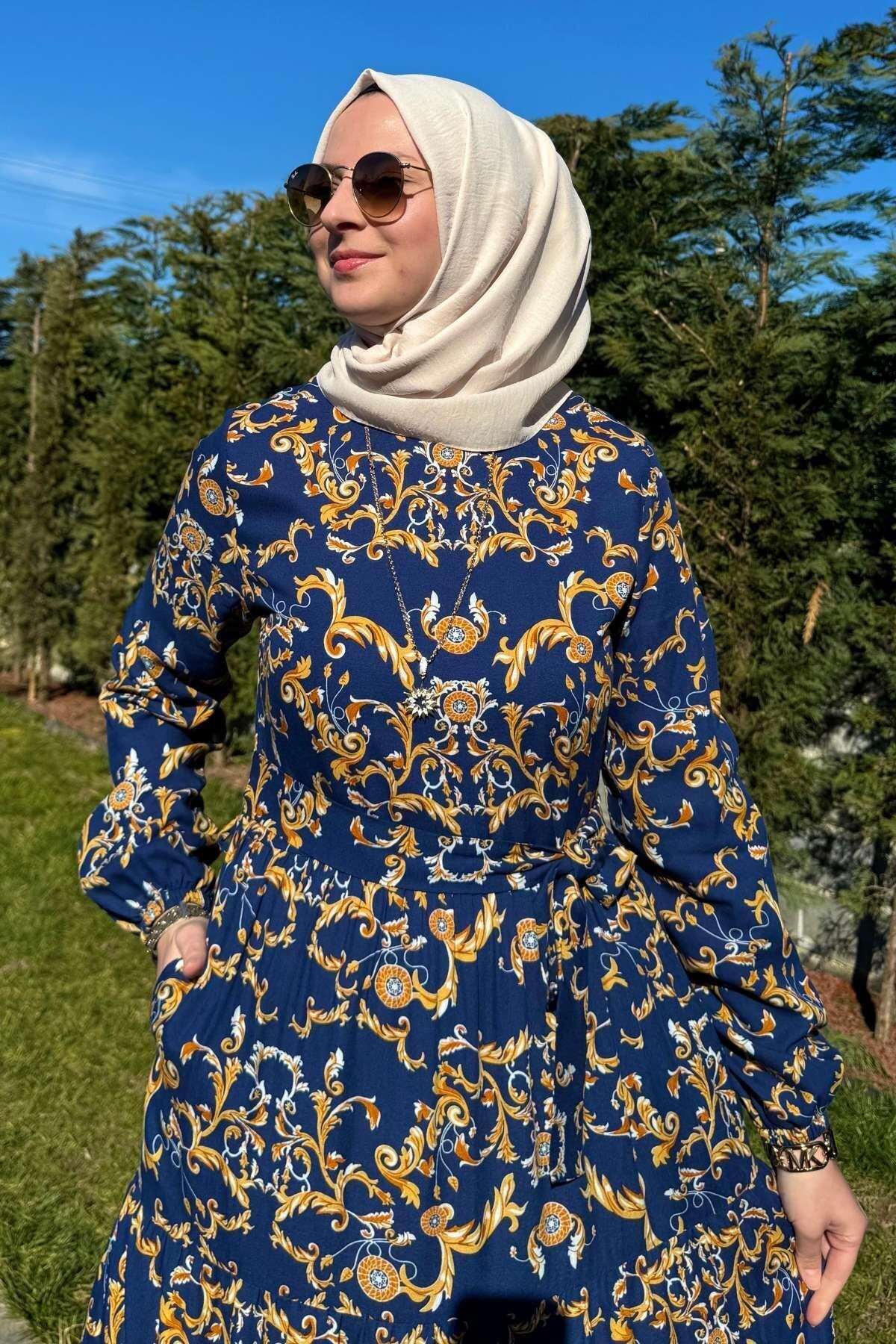 Rabia Şamlı-Navy Blue Hürrem Dress 4