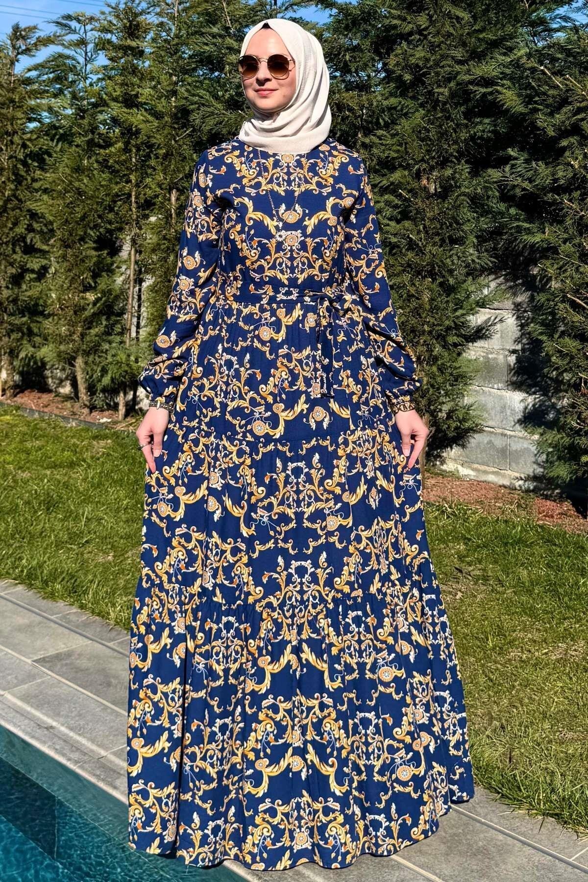Rabia Şamlı-Navy Blue Hürrem Dress 1
