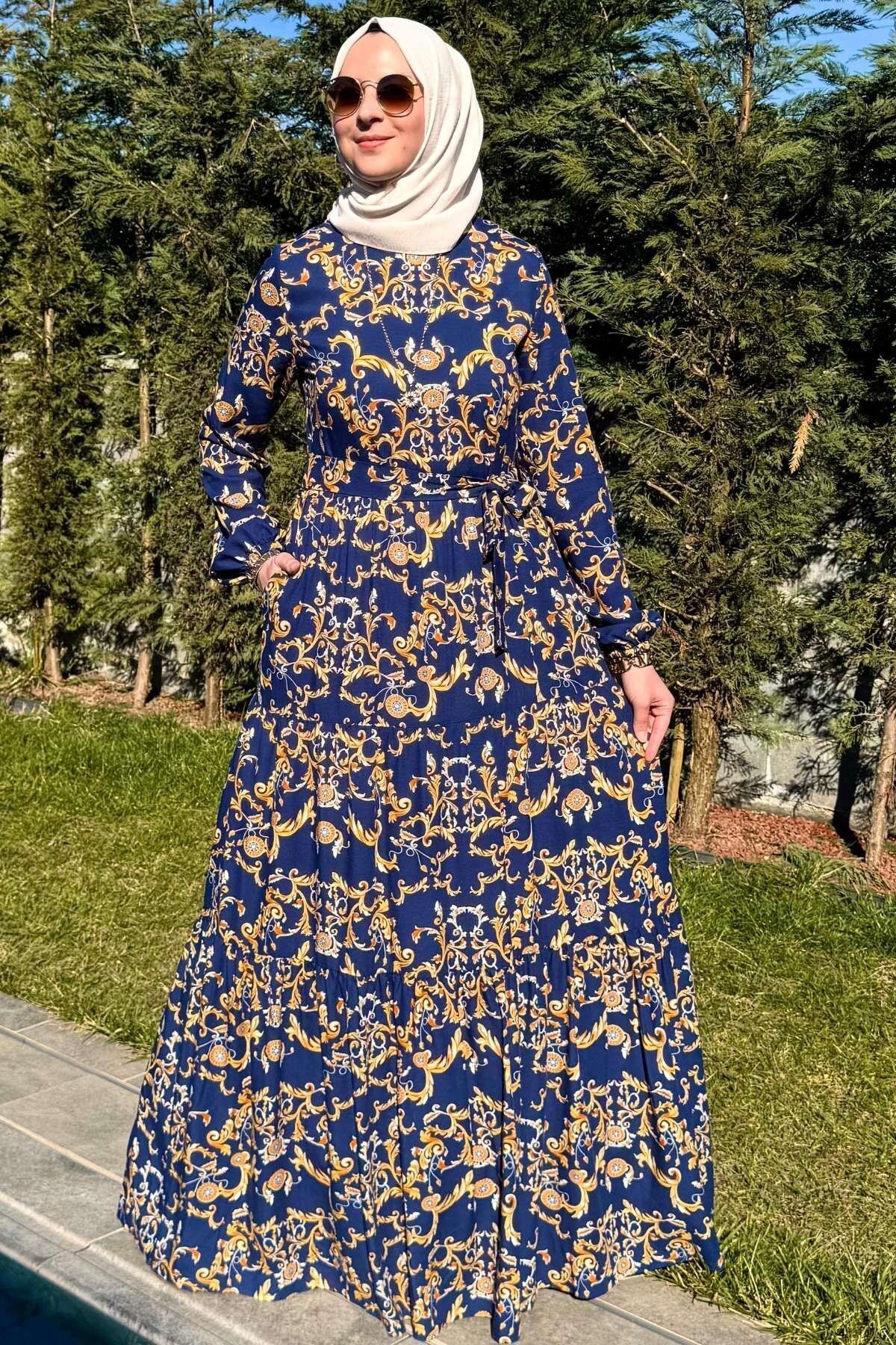 Rabia Şamlı-Navy Blue Hürrem Dress 3