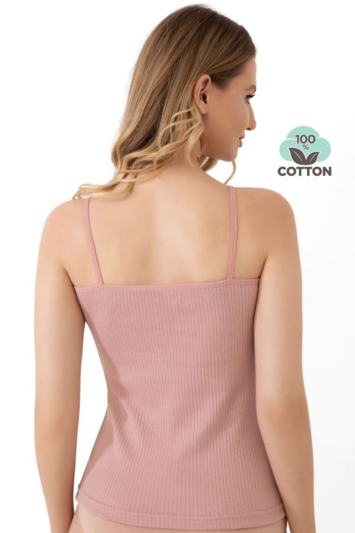 MrrMajestic-Ribbed 6 Pack Women's Undershirt 100% Cotton (Rose) 3