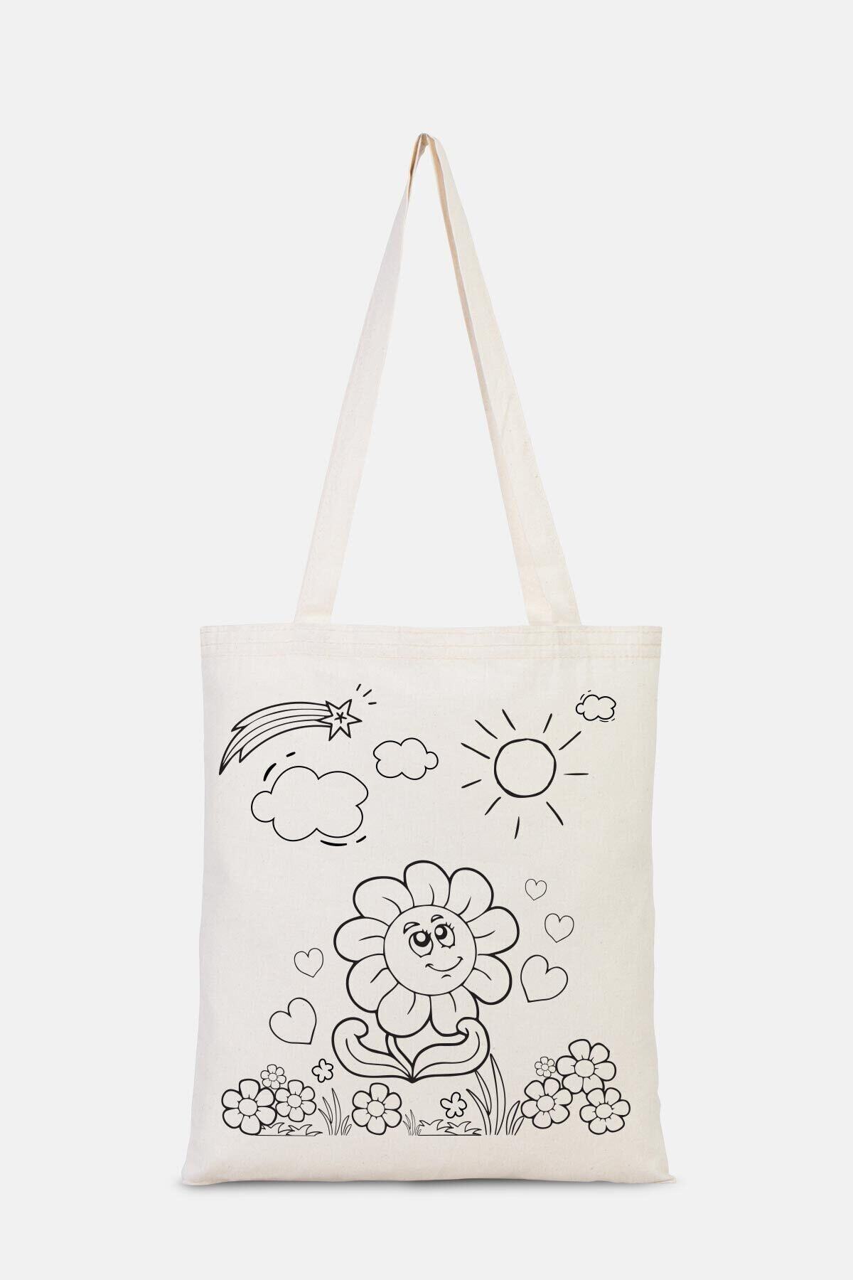 Bammerz  Canım Annem Boyama- 6lı Keçeli Kalem Hediye - Bez Çanta Anneler Günü - Görsel 5