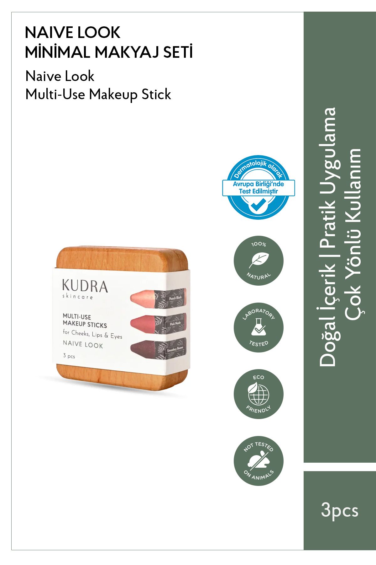 Kudra-Naive Look Minimal, Natural and Multi-Purpose Makeup Set 1