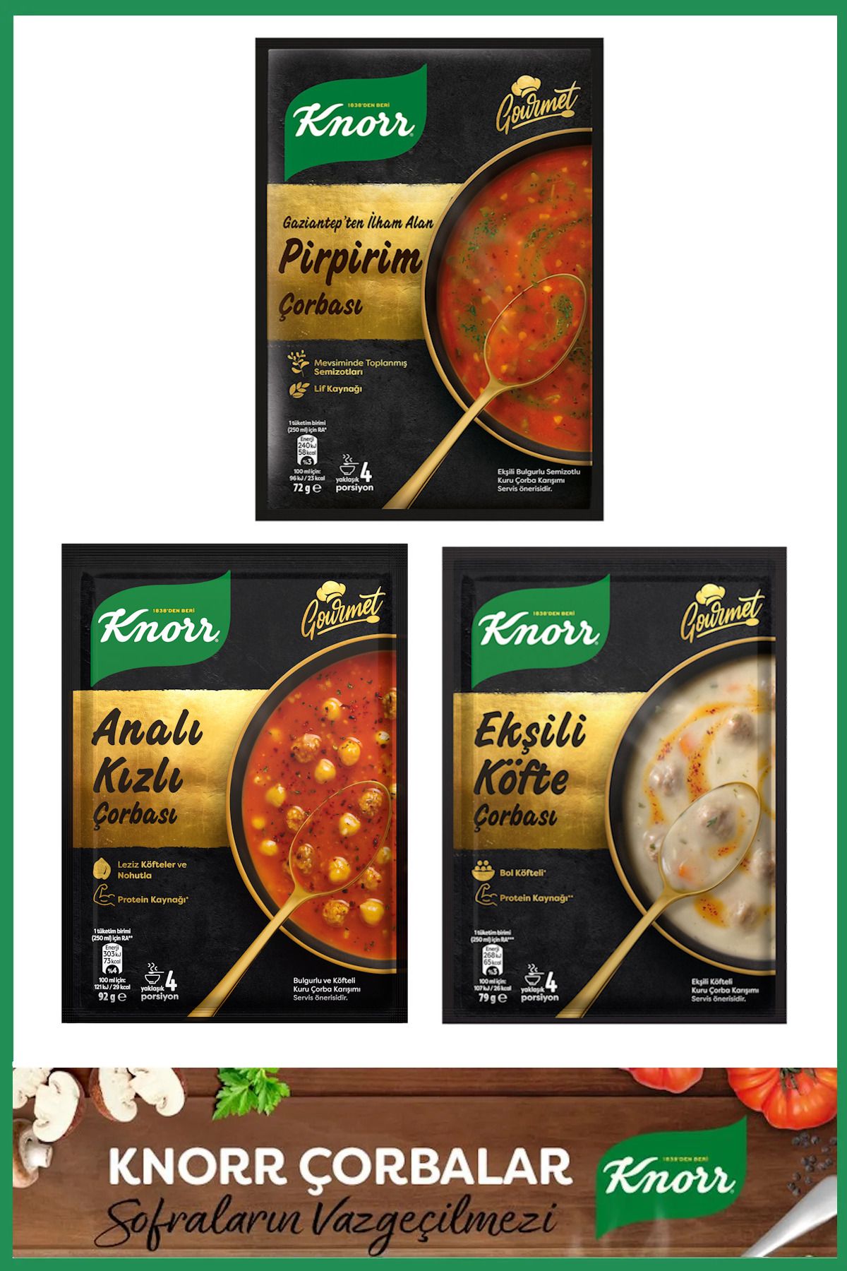 Knorr Gurme Çorba Seti 3'lü (Pirpirim, Ekşili Köfte, Analı Kızlı)