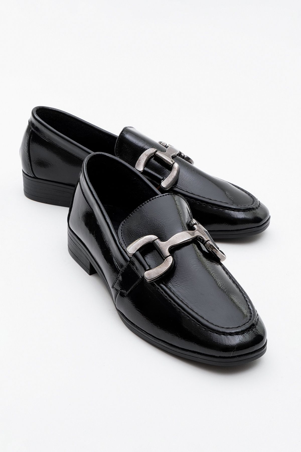 سگک چرم اختراع مشکی ROUS کفش های لوفر زنانه چرم اصل luvishoes