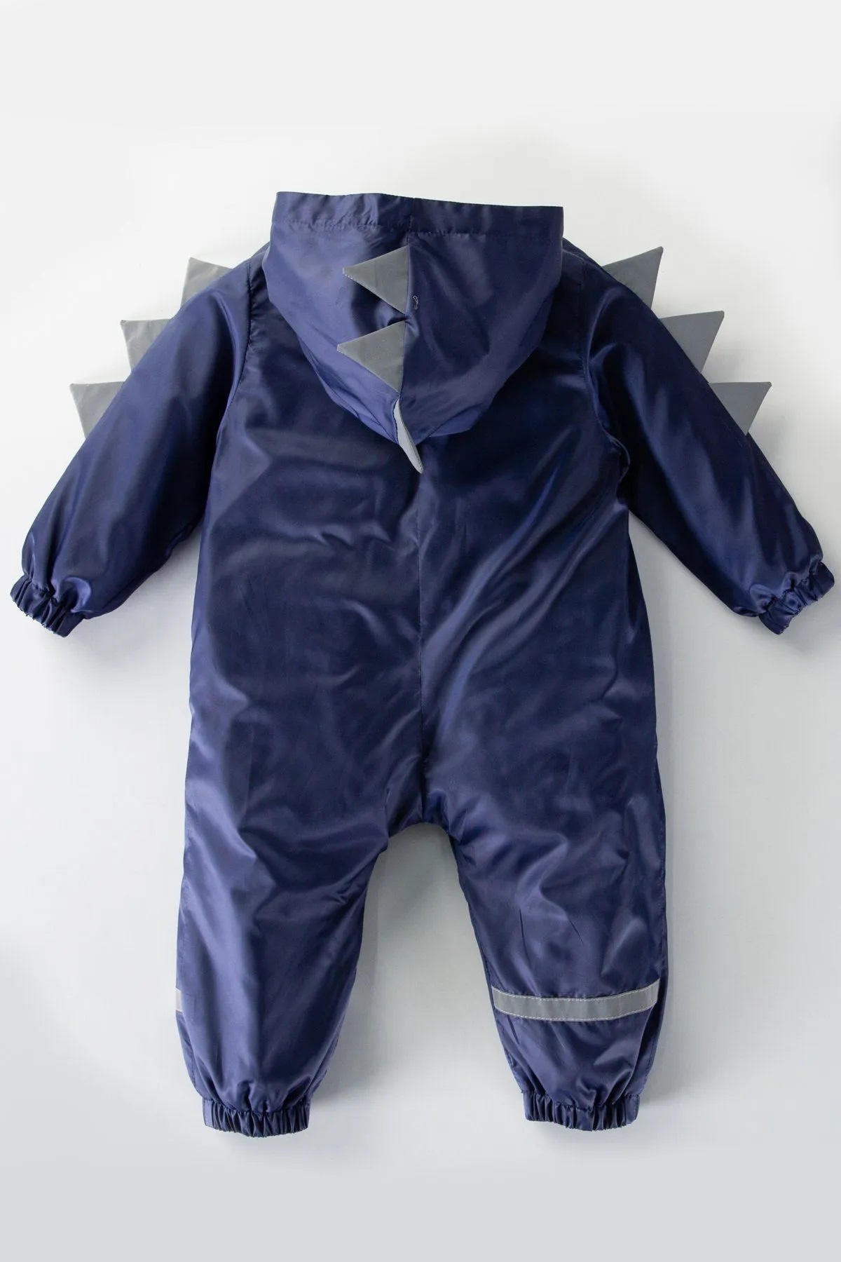 DeKuBaby Yeni Sezon Dinozor Dikenli Figürlü Kapüşonlu Pamuk Astarlı Ünisex Bebek&Çocuk Yağmurluk Mont Tulum fotoğrafı 4 (önizleme)