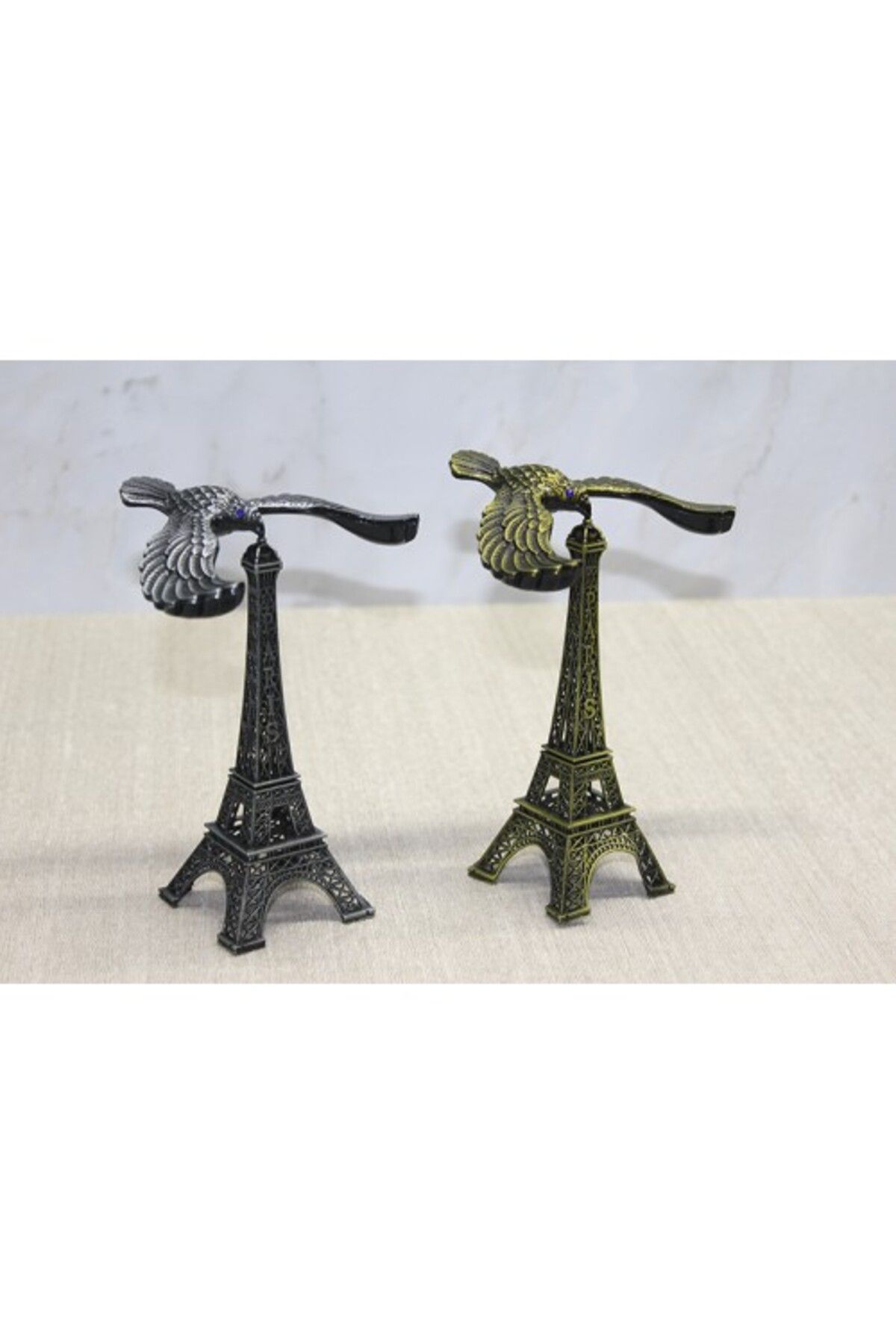 Mu Art Ahşap Kartallı Metal Eyfel Kulesi Model 1