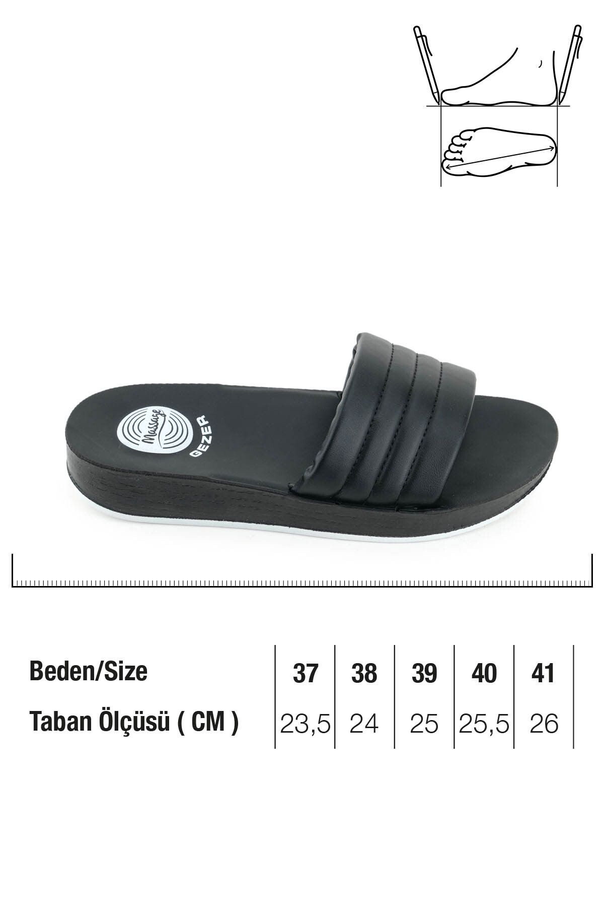GEZER-Women's Summer Faux Leather Massage Sole Daily Home Garden Slippers 2