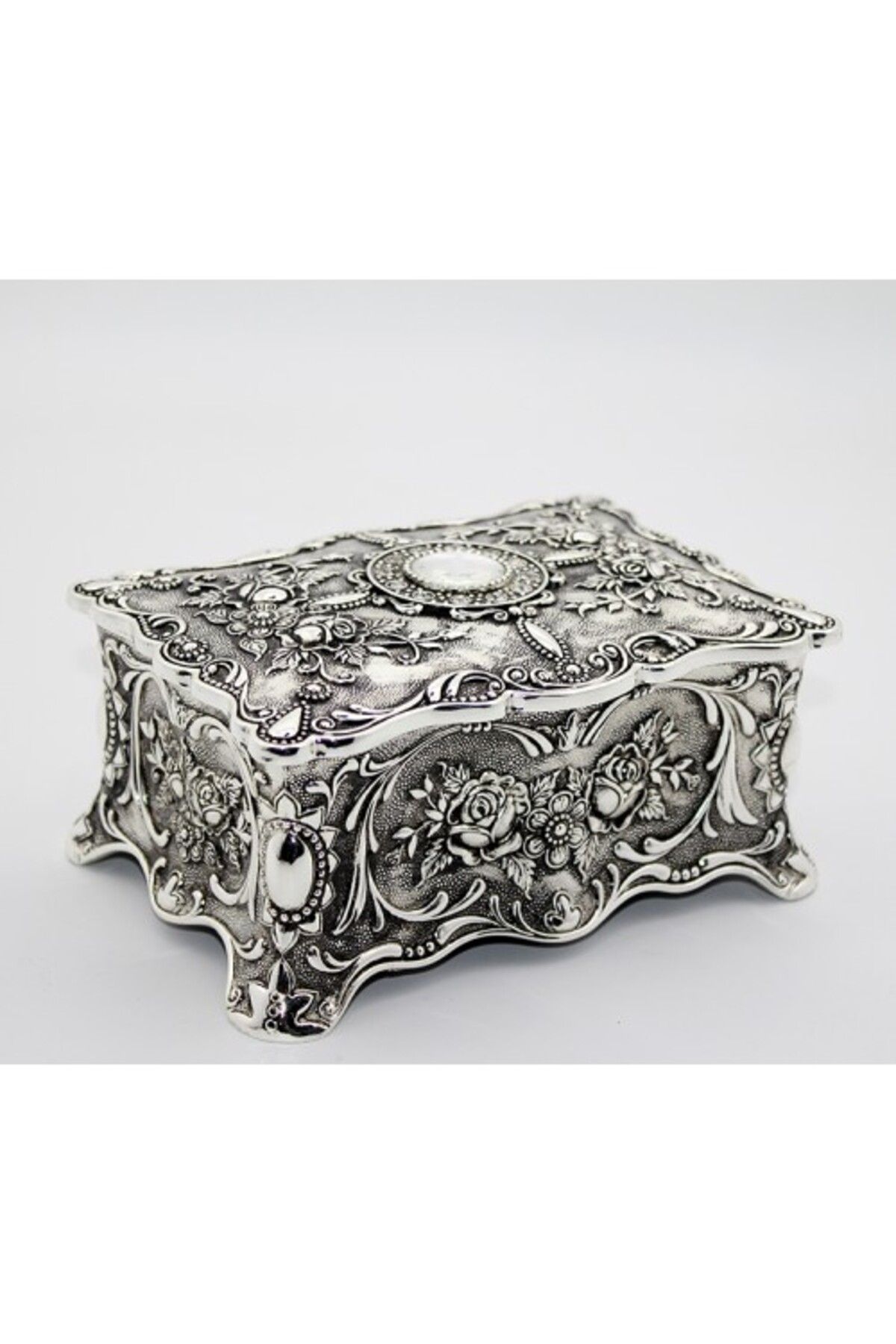 Mu Art Ahşap Metal Sandıklı Takı Kutusu