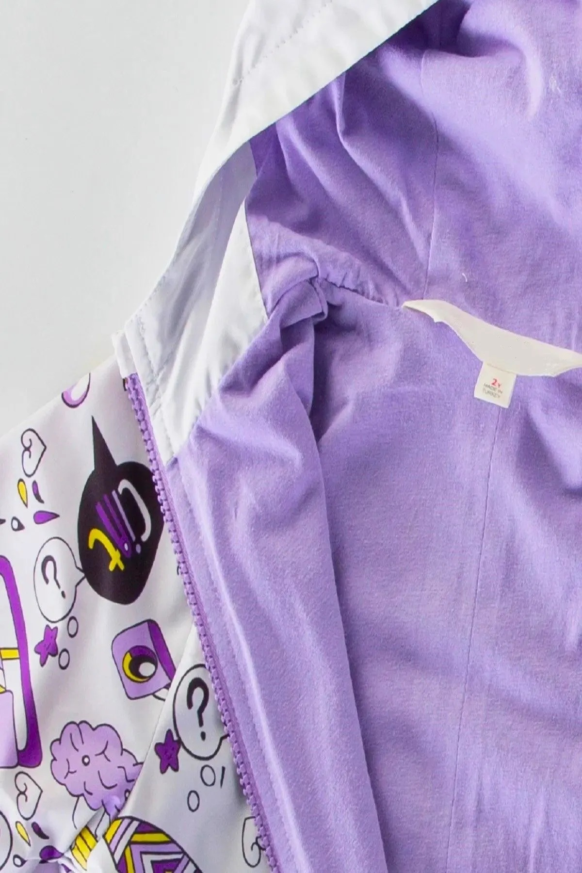 DeKuBaby Yeni Sezon Kalem Ve Yazı Figürlü Kapüşonlu Pamuk Astarlı Bebek&Çocuk Yağmurluk Tulum Mont fotoğrafı 3 (önizleme)