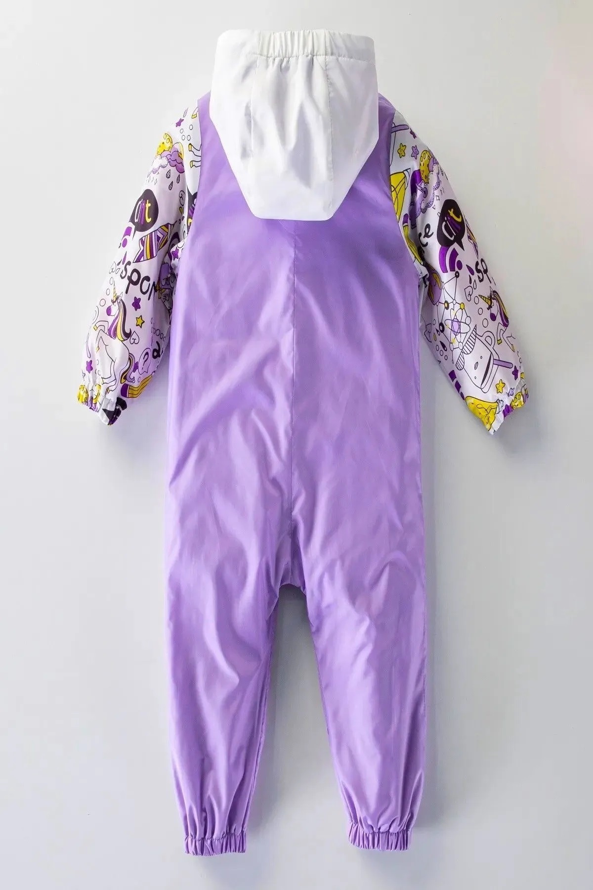 DeKuBaby Yeni Sezon Kalem Ve Yazı Figürlü Kapüşonlu Pamuk Astarlı Bebek&Çocuk Yağmurluk Tulum Mont fotoğrafı 4 (önizleme)