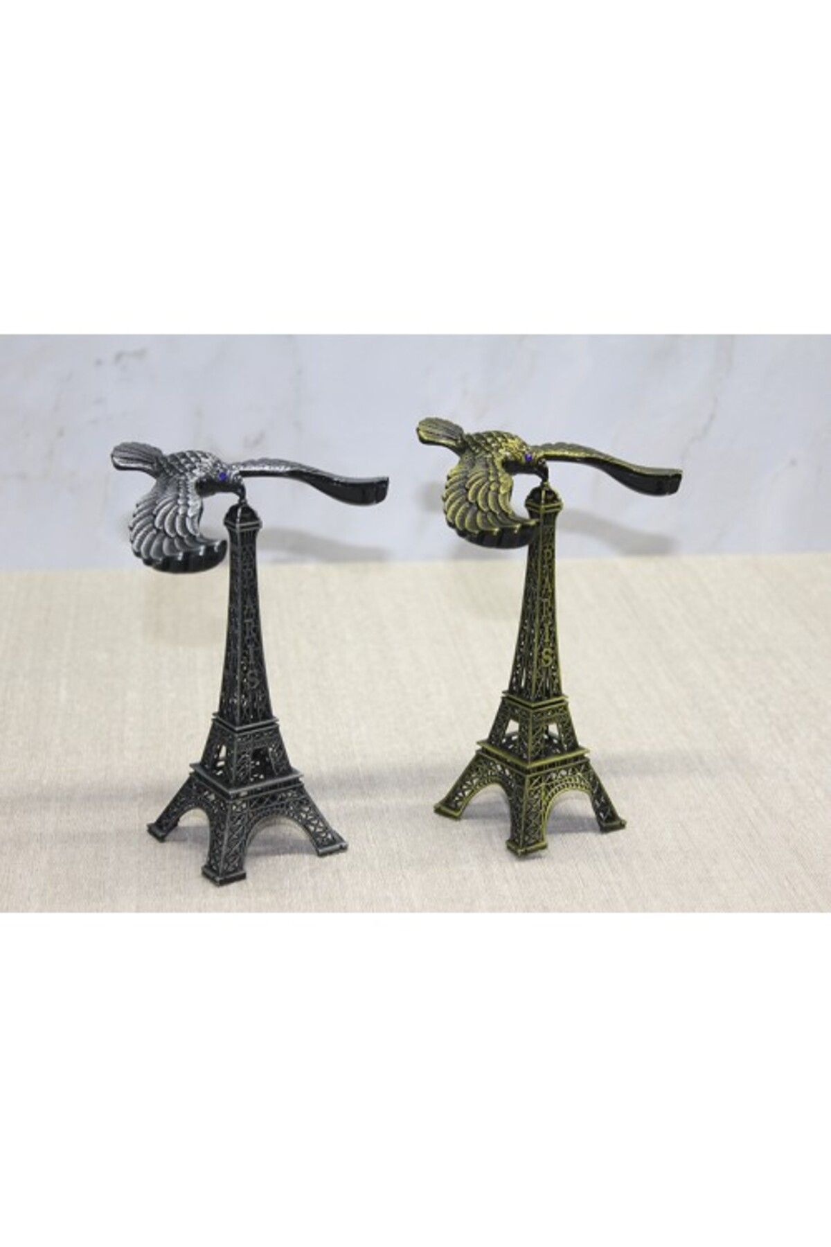 Mu Art Ahşap Kartallı Metal Eyfel Kulesi Model 2