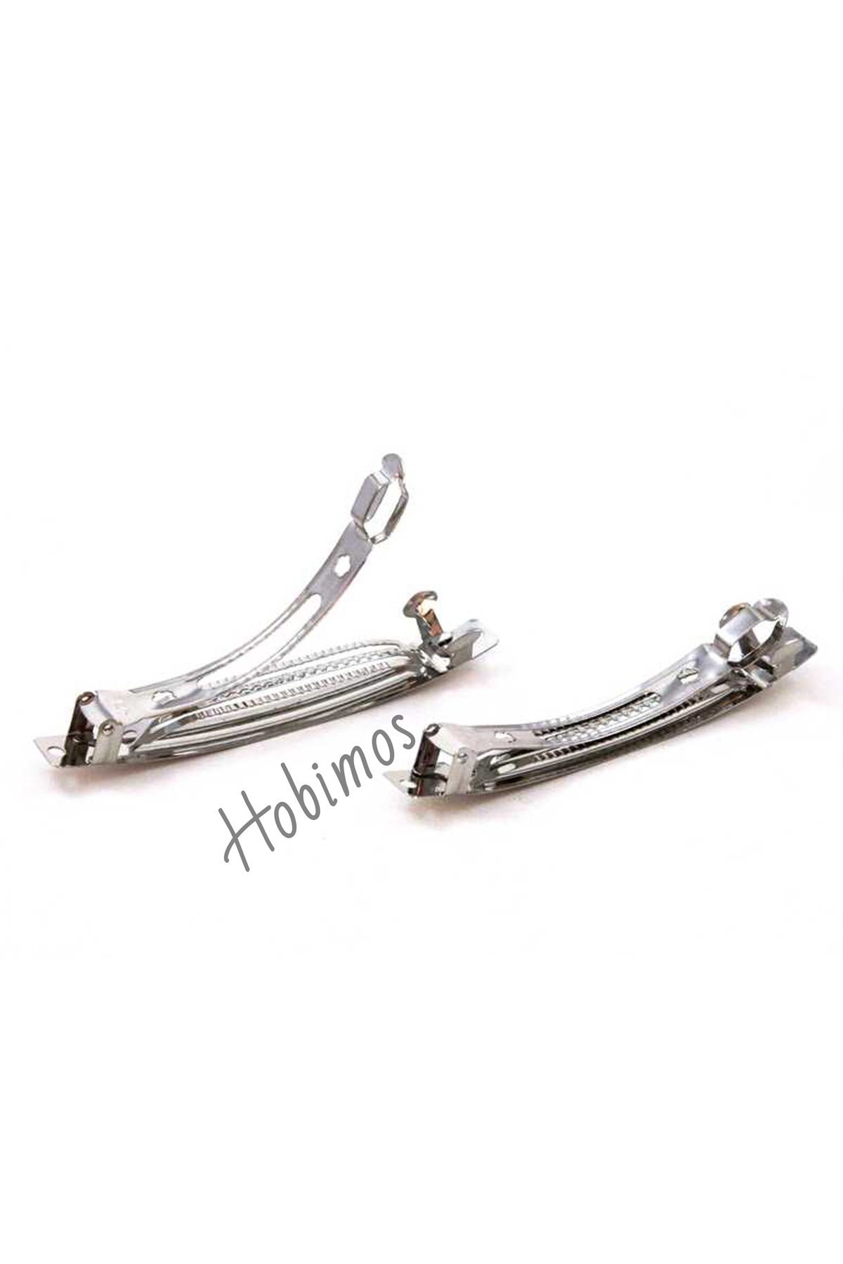 Hobimos-10 Pcs 10 cm Automatic Barrette - 10 cm Nickel Plated Automatic Hair Barrette 2