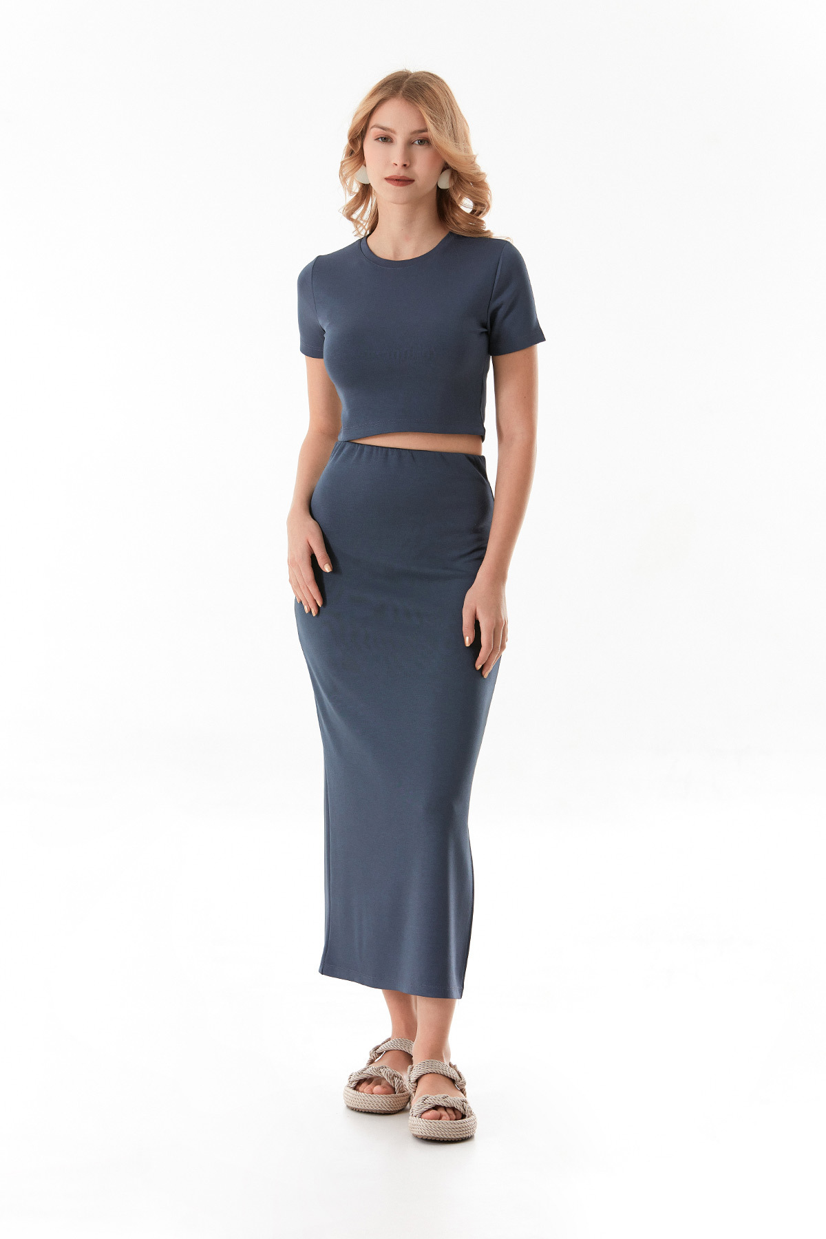 Fulla Moda-Set de fuste crop din 2 piese Basic Modal 4