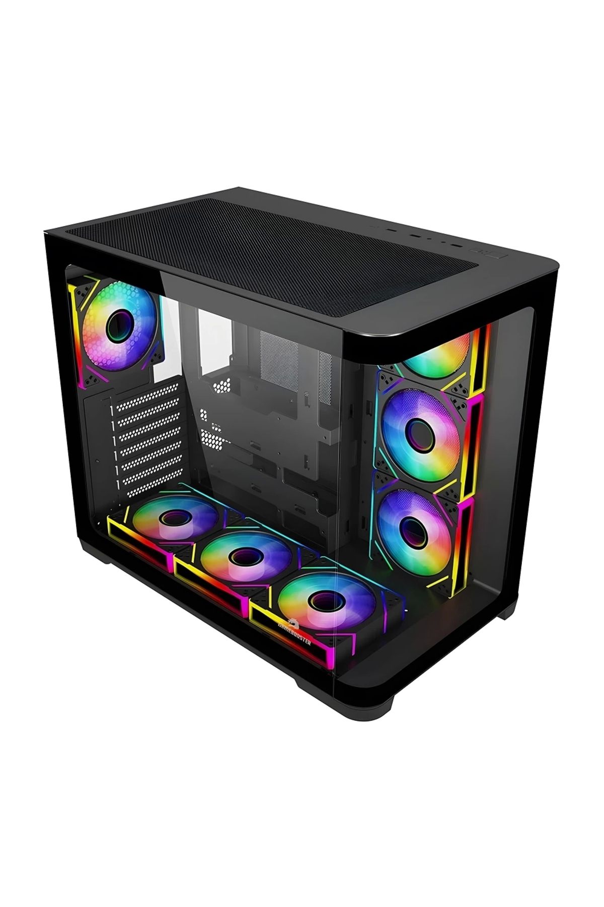 GAMEBOOSTER Gb-g2851bb 7x Argb Fan Siyah Temperli Cam Usb 3.0 Atx Mid Tower Kasa