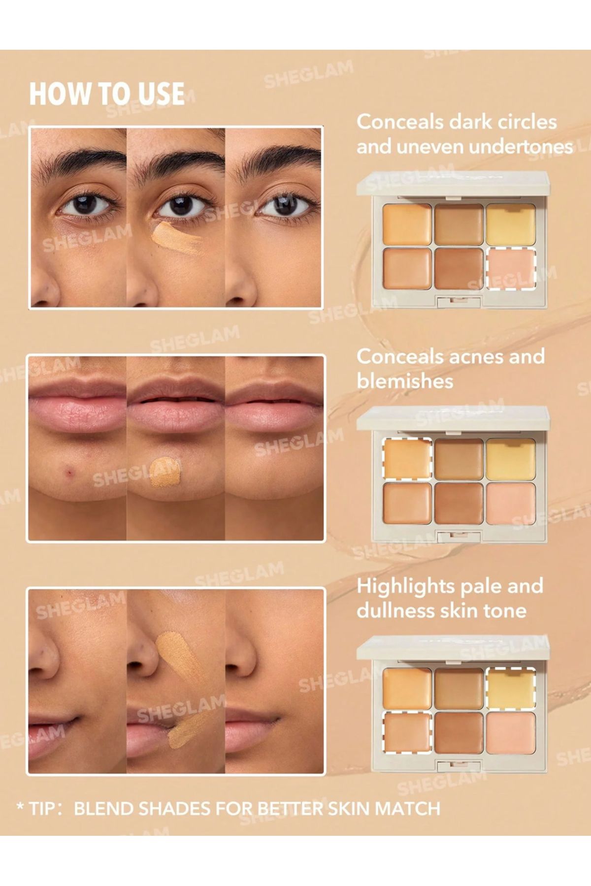 SHEGLAM-Multi-Fix Concealer And Color Corrector, Dulce De Leche 3