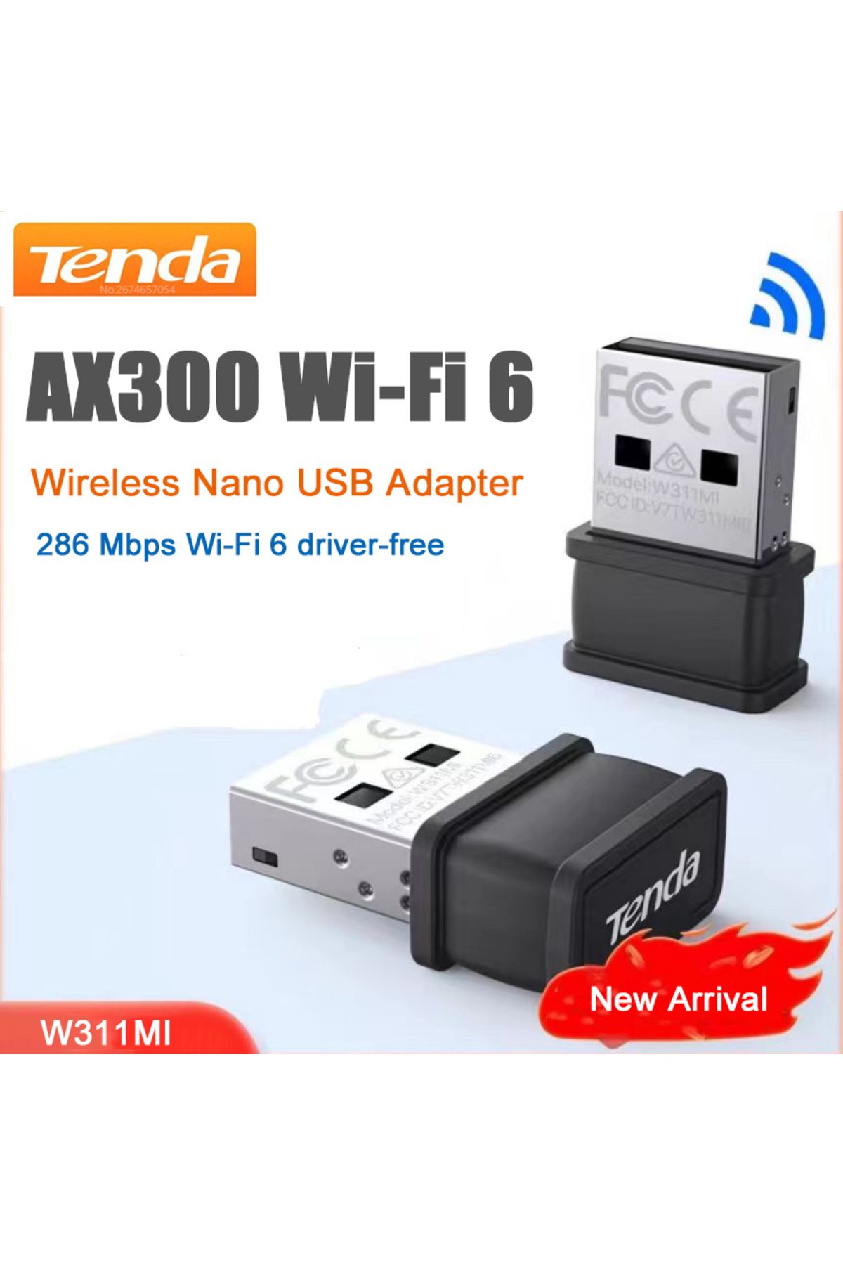 Tenda-W311mi-ax300 Wifi 6 Wireless Nano Usb Adapter 286 Mbps Wi-fi 6 Driver Free Mini Portable Fo... 1