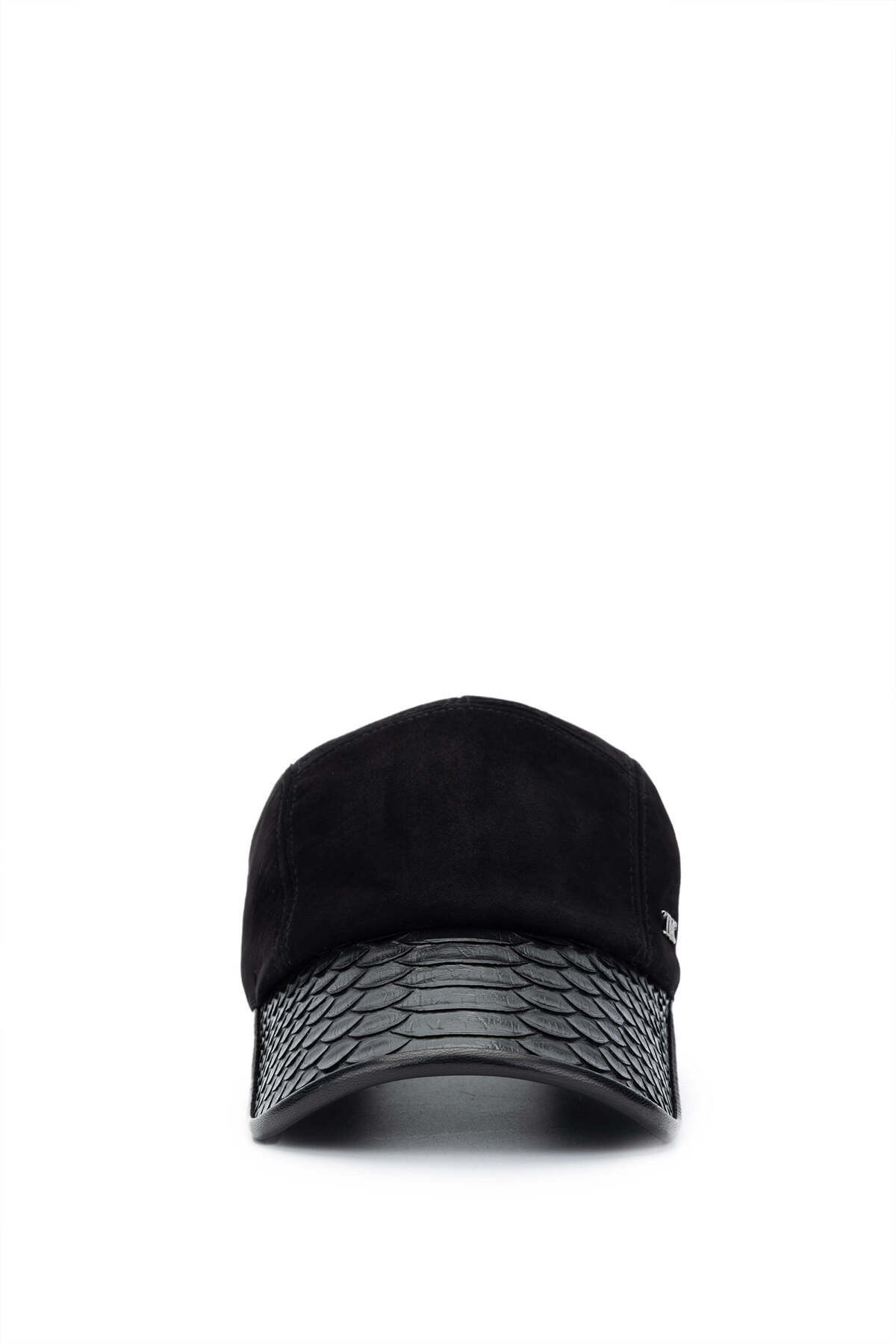 Tamer Tanca-Men Genuine Leather Black Suede Baseball Cap 2