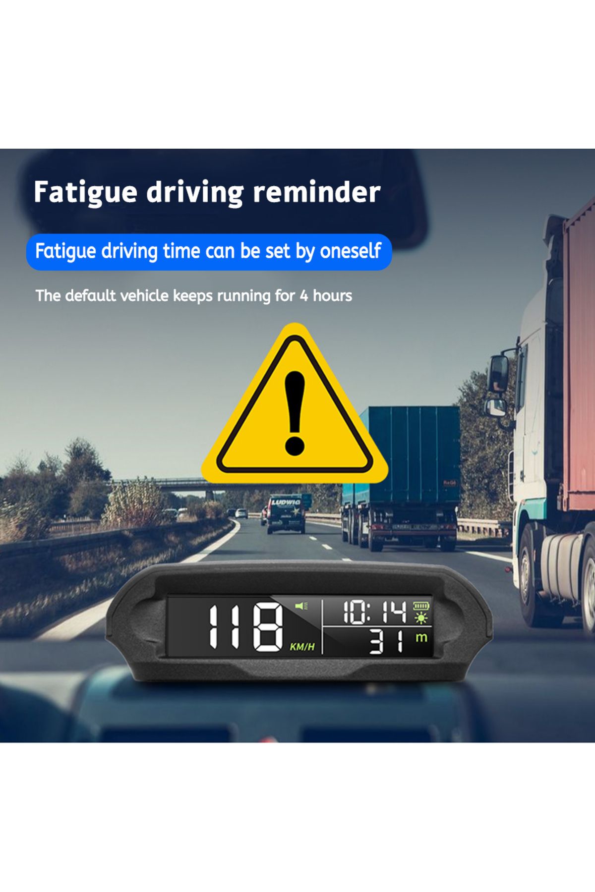 MAIMEIMI-GPS Head Up Display Solar Digital Car Speedometer With Temperature/Altitude Over-Speed Fatigued D... 3