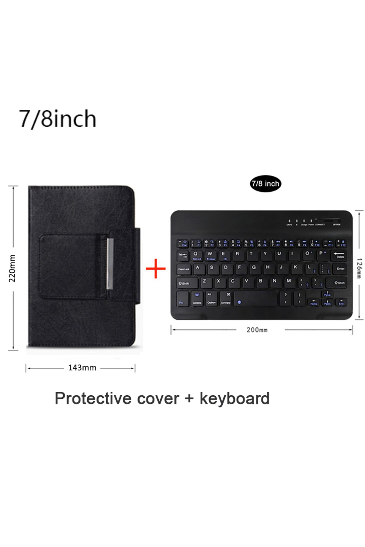 Choice-7 in Keyboard Case Universal Wireless Bluetooth Keyboard with Leather Case Stand Cover for iPad 7 8 1