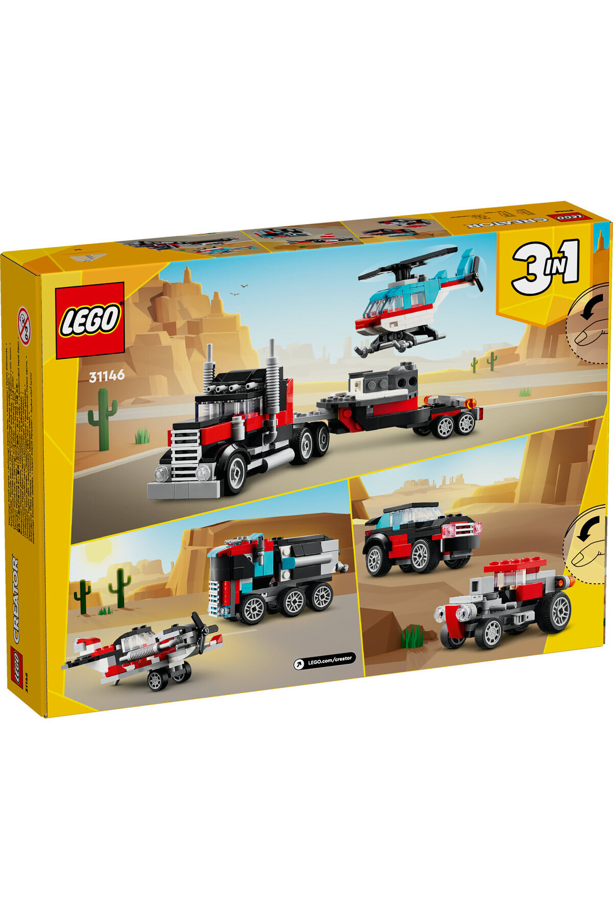 LEGO-LEGO Creator Set - Flatbed Truck and Helicopter (31146) 3