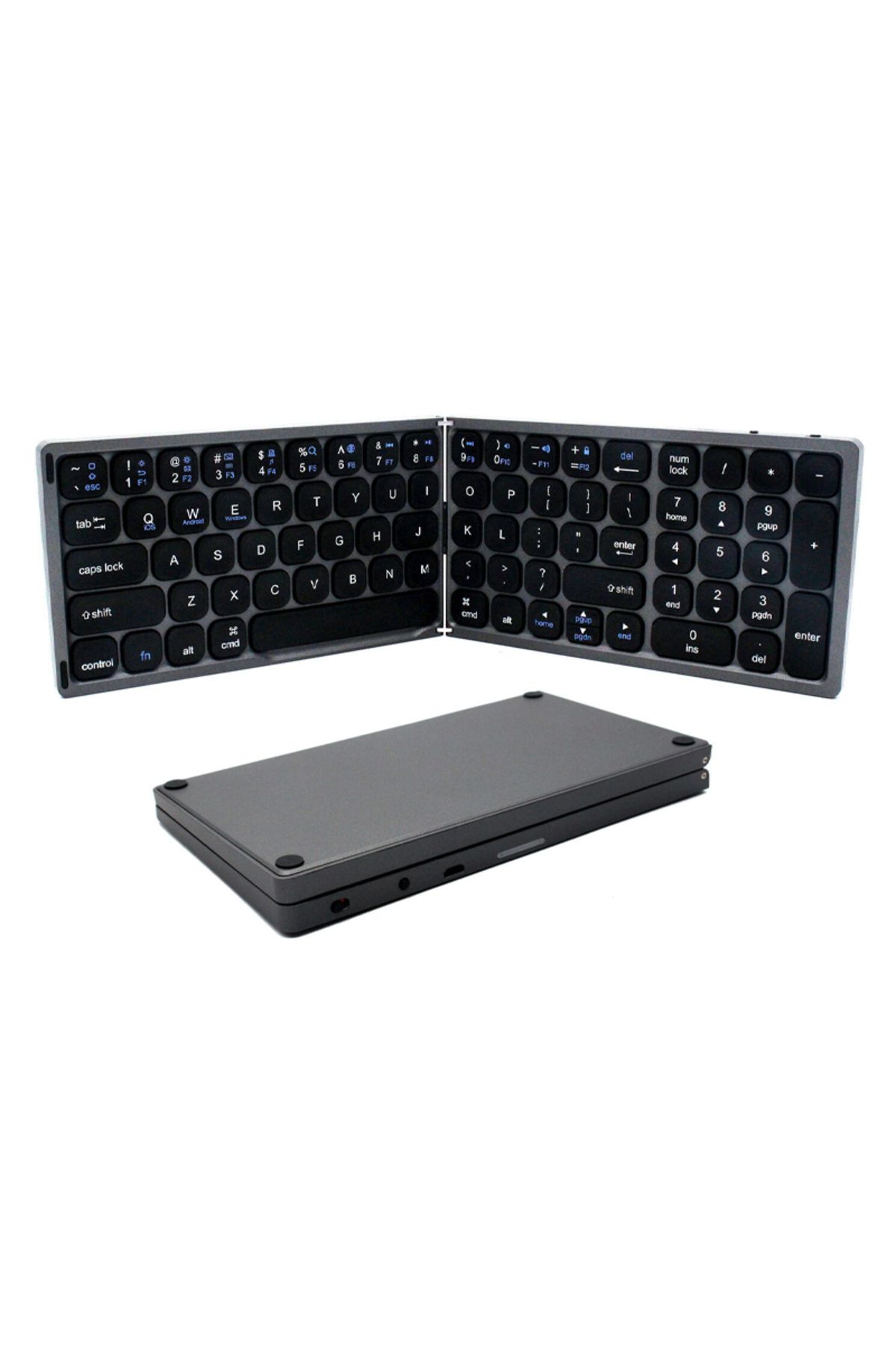 Choice-Spain Dual Foldale Foldable Bluetooth Keyboard With Numeric Keypad Full Size Wireless Folding Keyboa 1