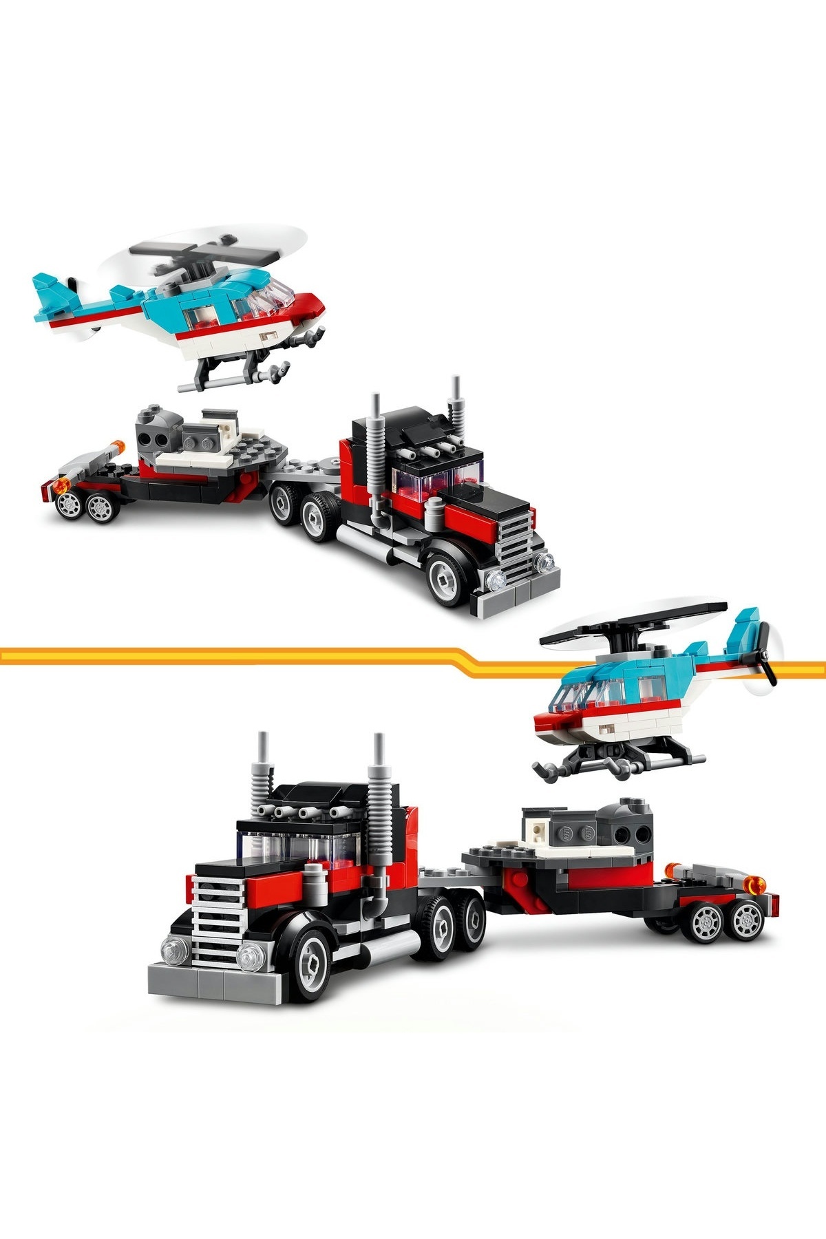 LEGO-LEGO Creator Set - Flatbed Truck and Helicopter (31146) 7